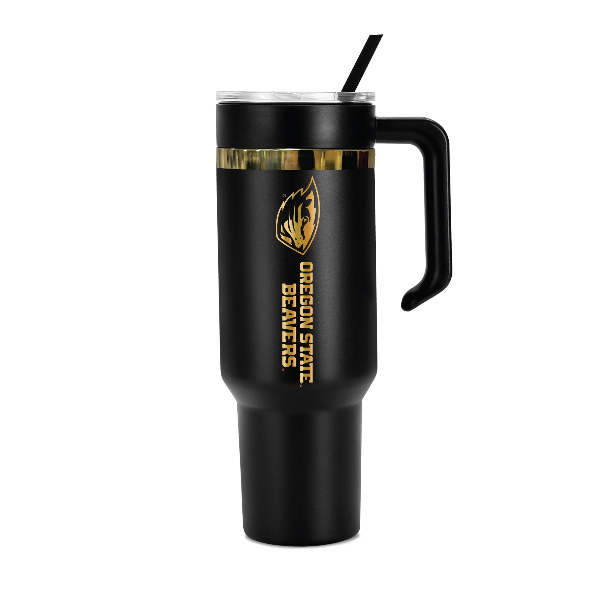 48oz Oregon State Beavers Gold Black Anodized Tumbler