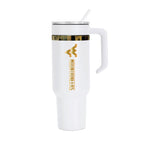 48oz West Virginia Mountaineers Gold Anodized White Tumbler