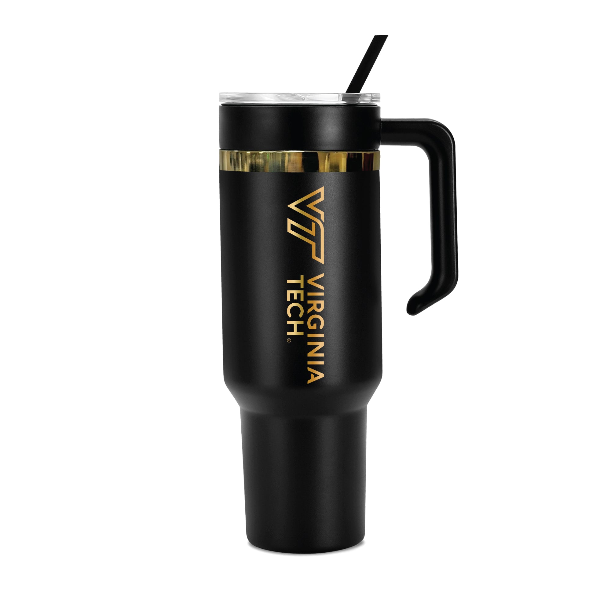 48oz Virginia Tech Hokies Gold Black Anodized Tumbler