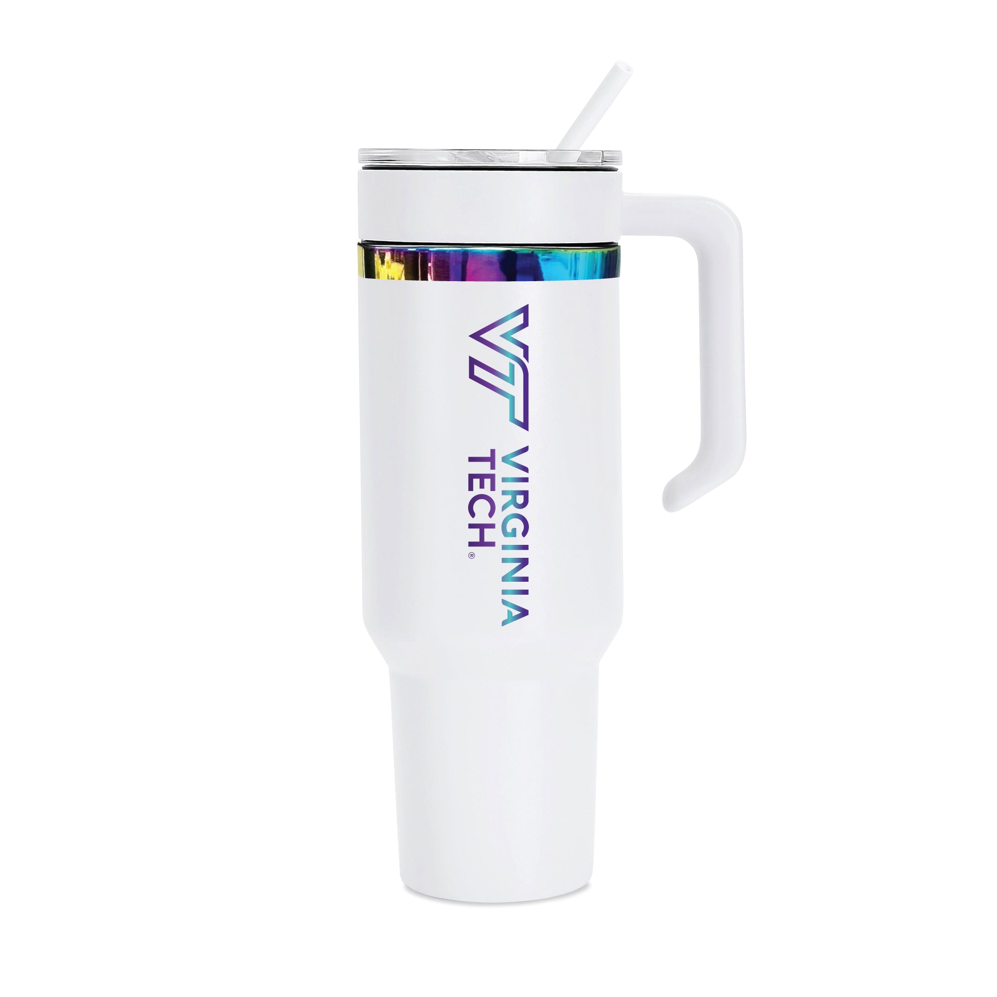 48oz Virginia Tech Hokies Iridescent Anodized White Tumbler