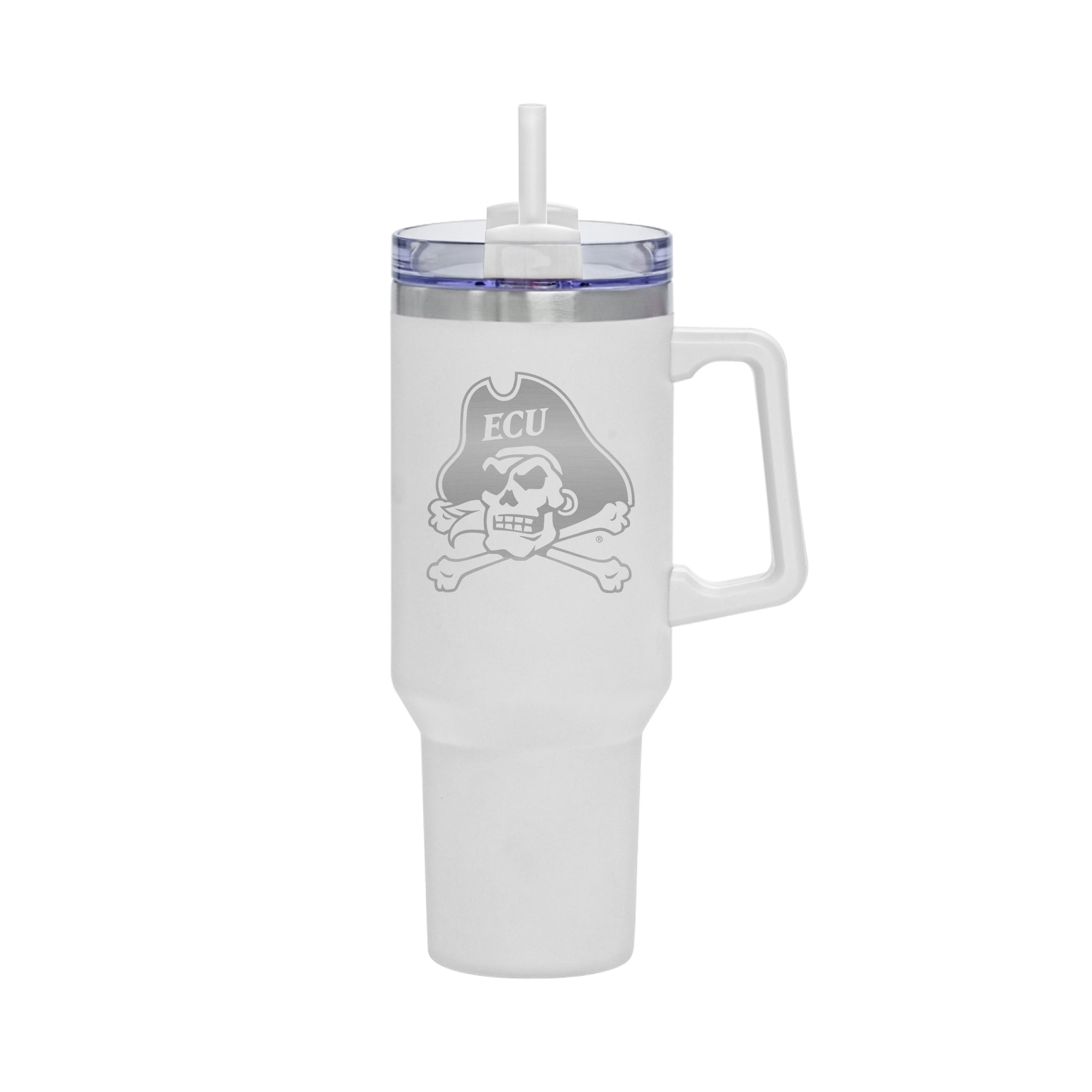 40oz East Carolina Pirates Laser Etch Rocky Tumbler with Handle