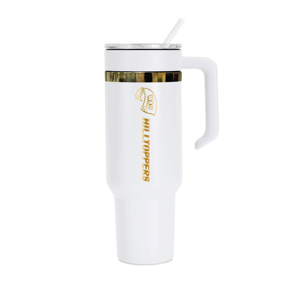 48oz Western Kentucky Hilltoppers Gold Anodized White Tumbler