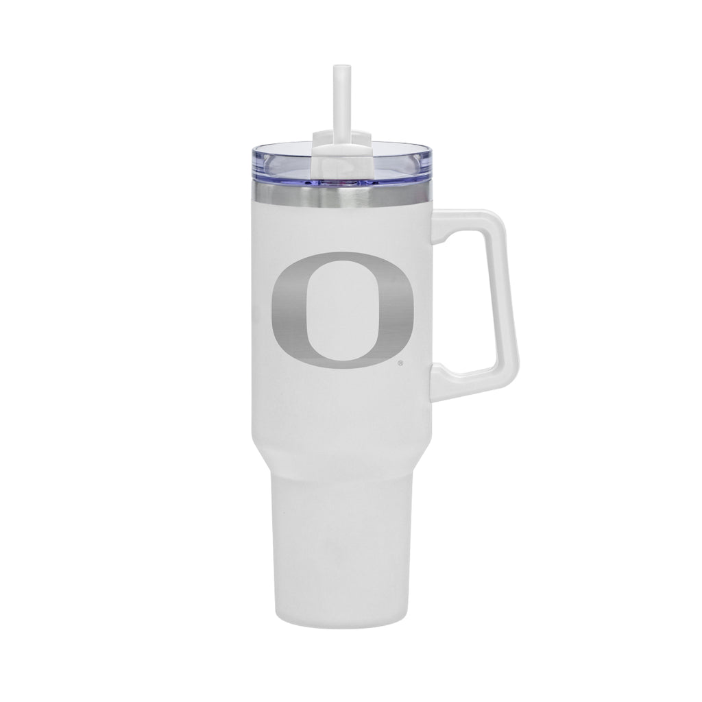 40oz Oregon Ducks Laser Etch Rocky Tumbler with Handle