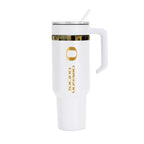 48oz Oregon Ducks Gold Anodized White Tumbler