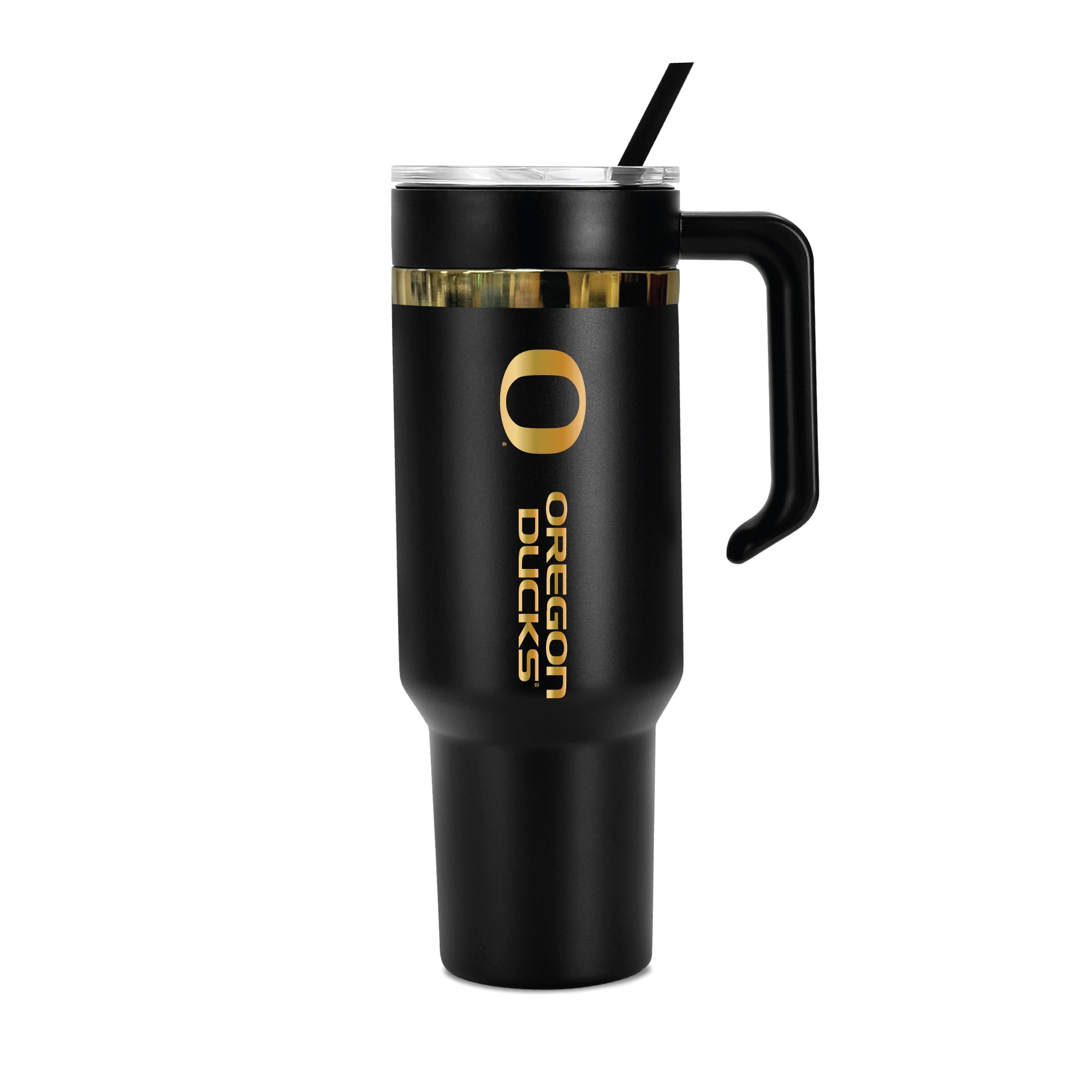 48oz Oregon Ducks Gold Black Anodized Tumbler