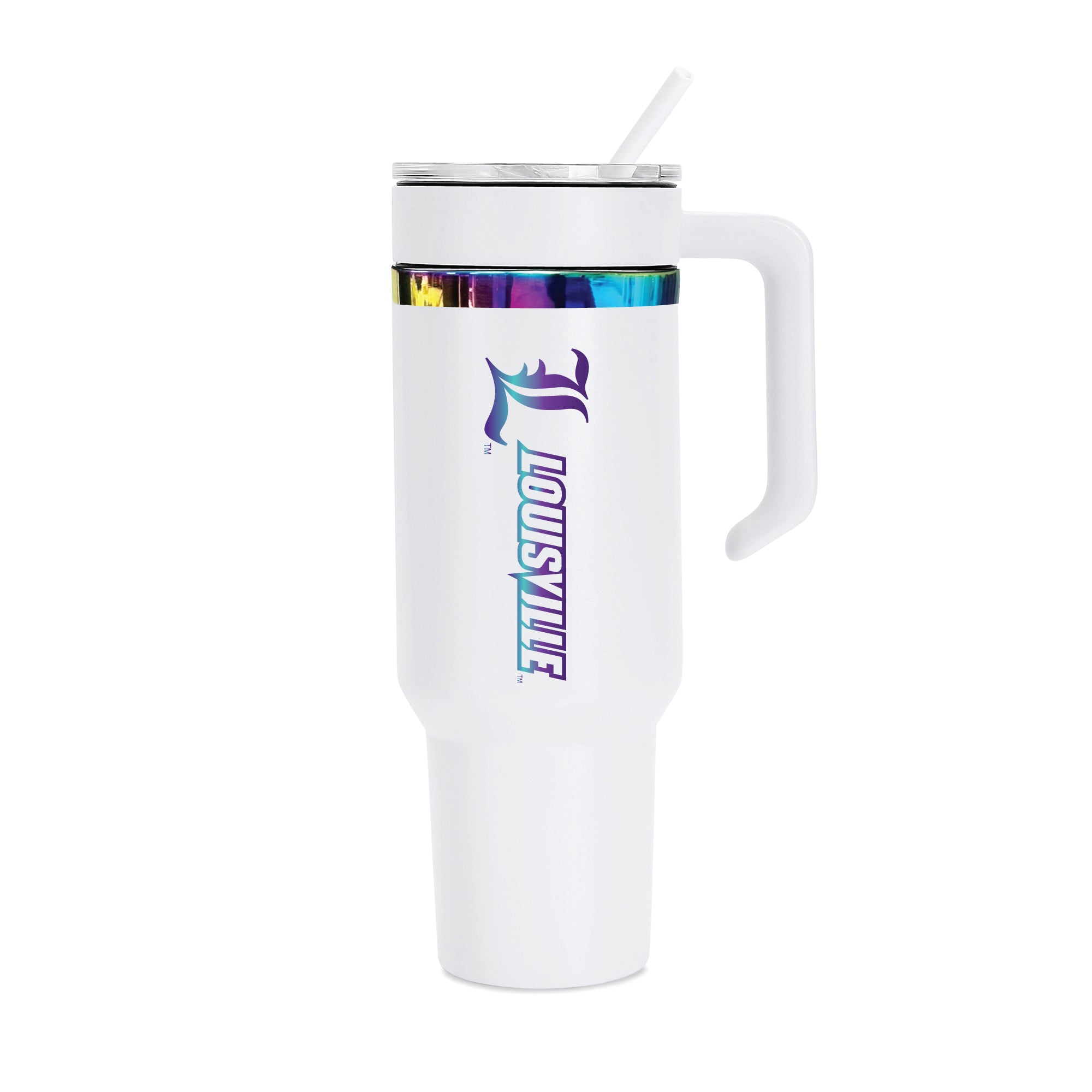 36oz Louisville Cardinals Iridescent Anodized White Tumbler