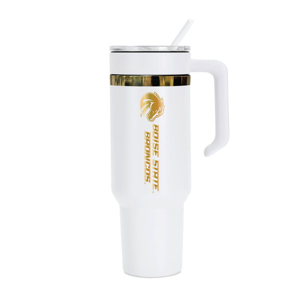 36oz Boise State Broncos Gold Anodized White Tumbler