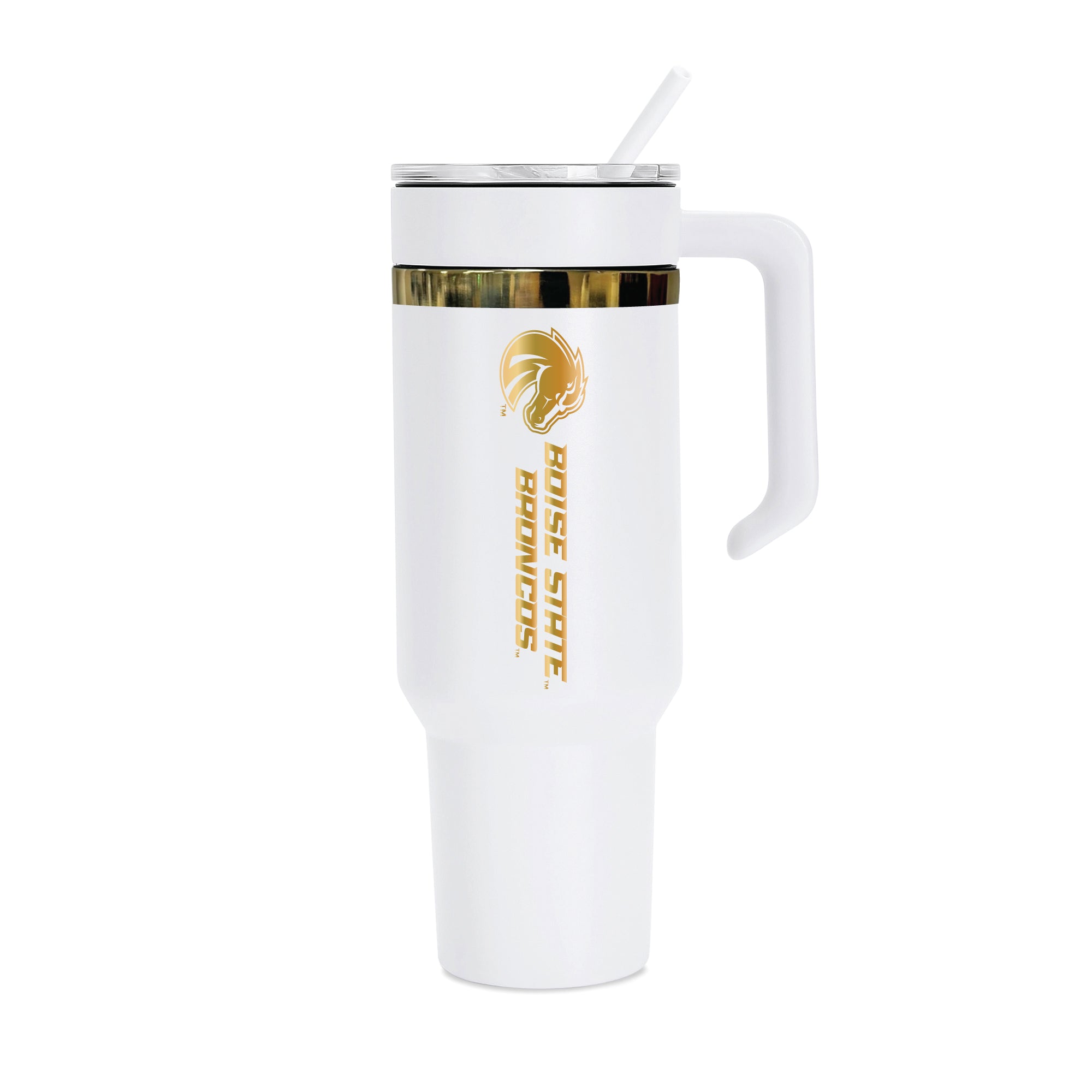 36oz Boise State Broncos Gold Anodized White Tumbler