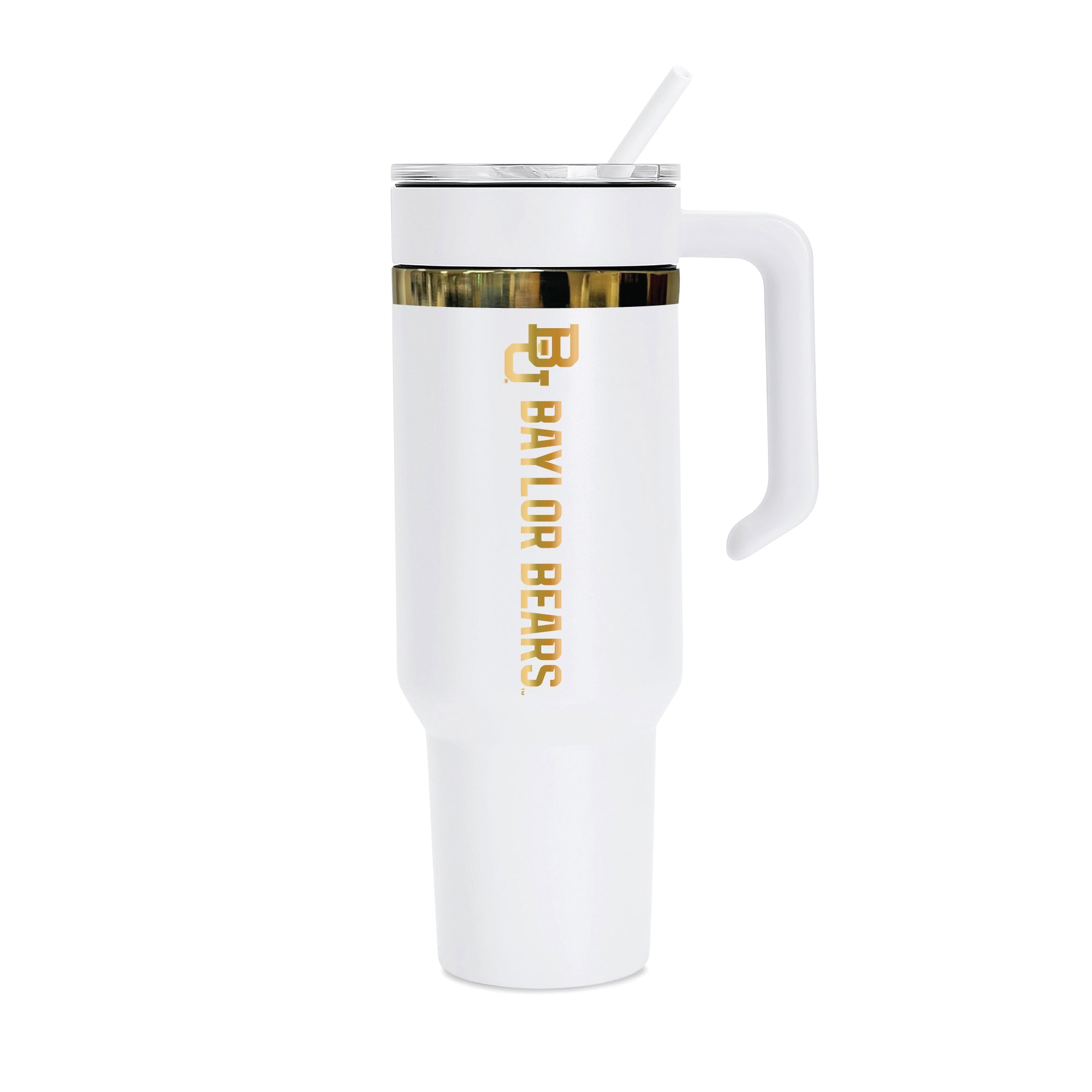 36oz Baylor Bears Gold Anodized White Tumbler