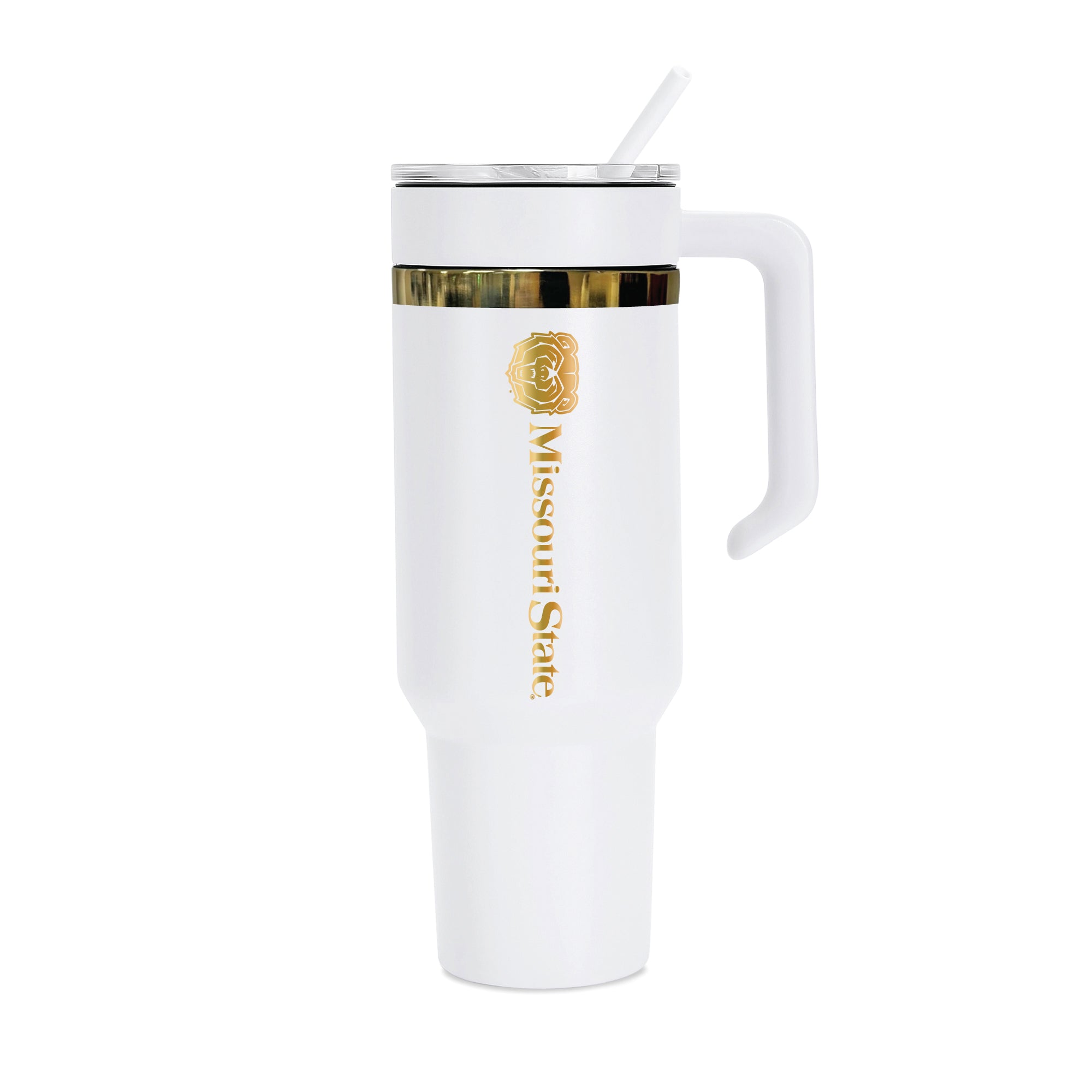 48oz Missouri State Bears Gold Anodized White Tumbler