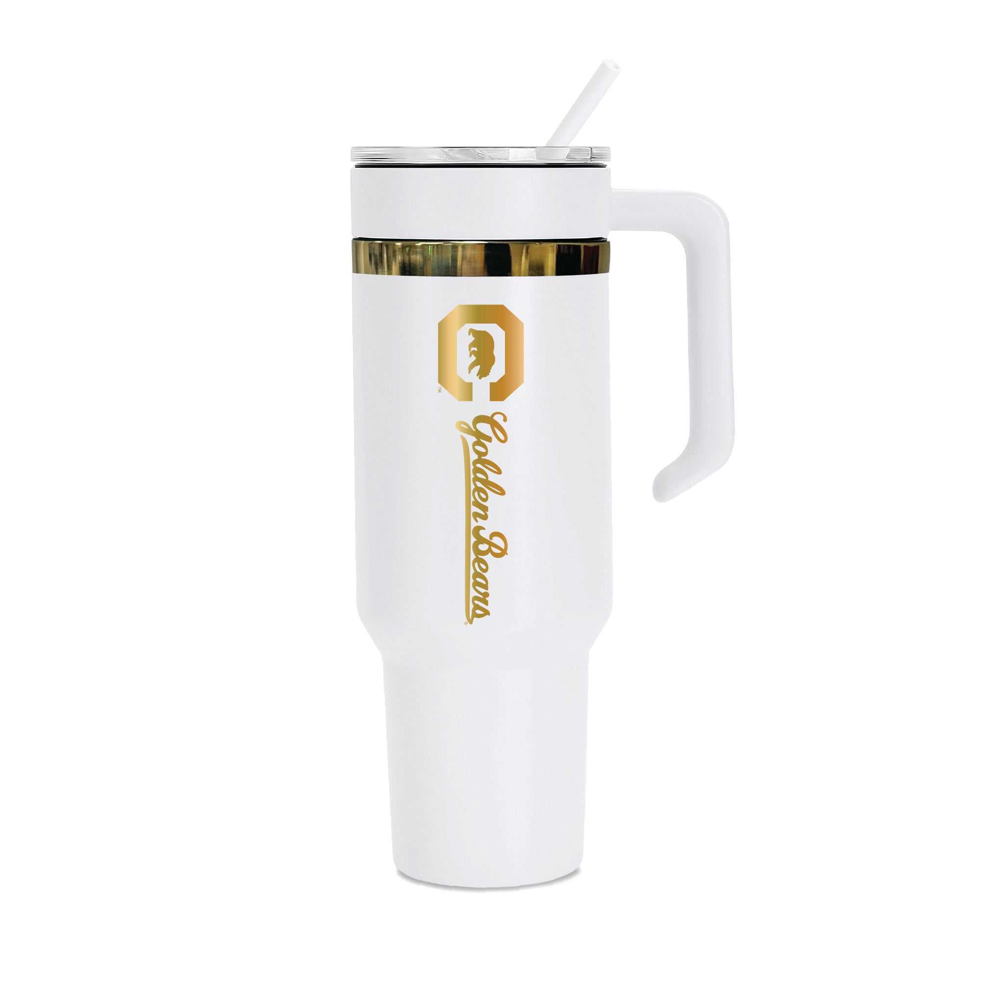 48oz UC Berkley Cal Golden Bears Gold Anodized White Tumbler