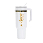 36oz Cincinnati Bearcats Gold Anodized White Tumbler
