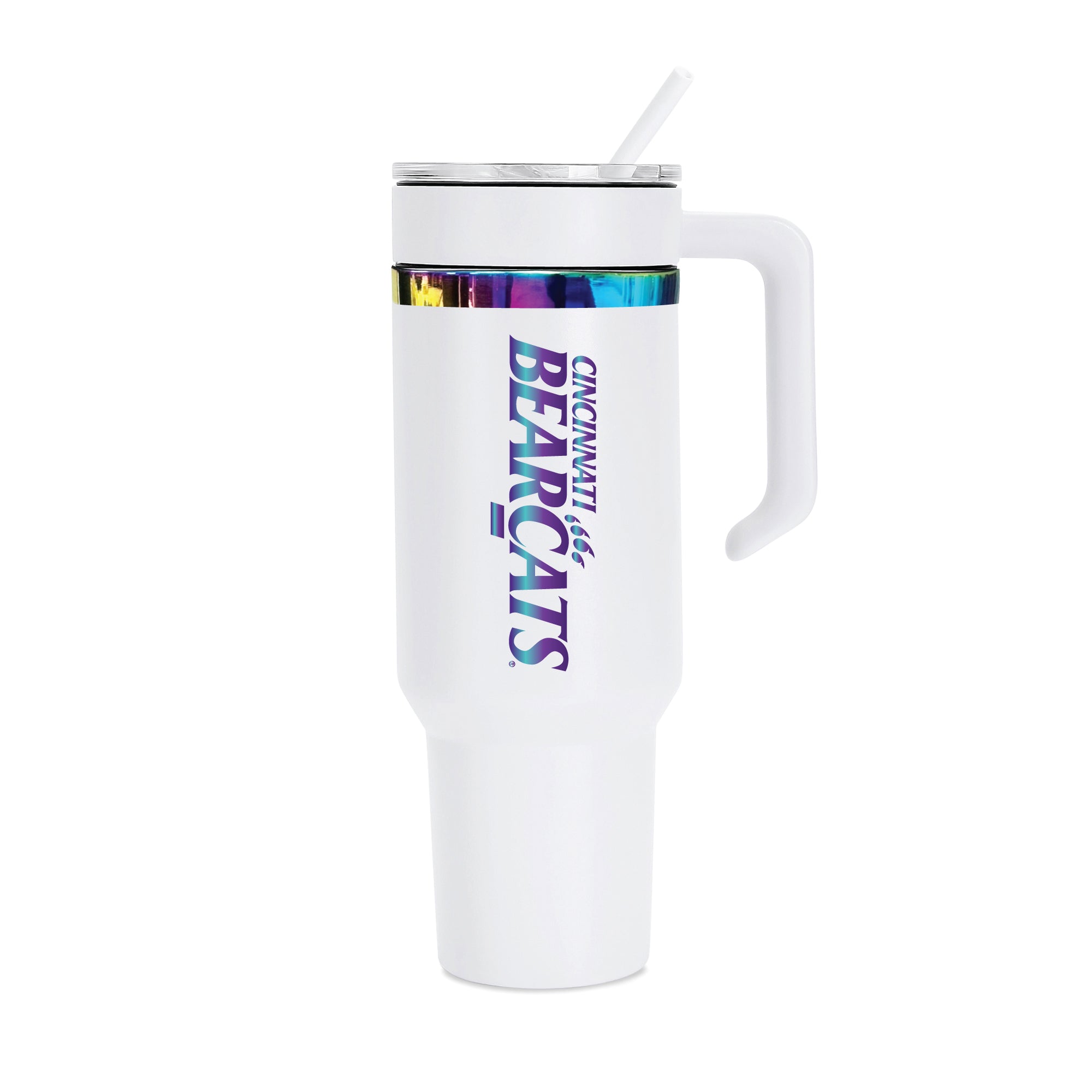 36oz Cincinnati Bearcats Iridescent Anodized White Tumbler