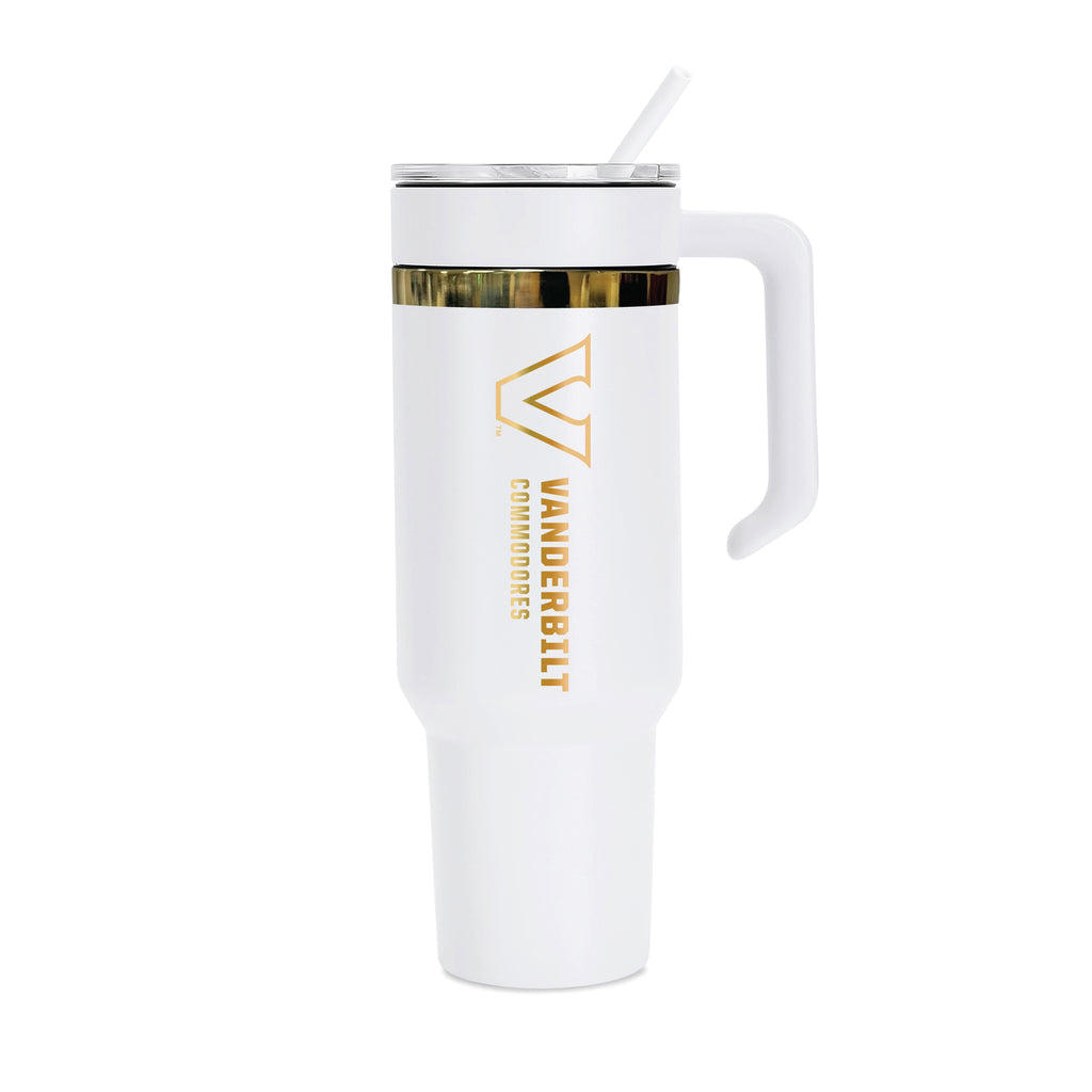 48oz Vanderbilt Commodores Gold Anodized White Tumbler
