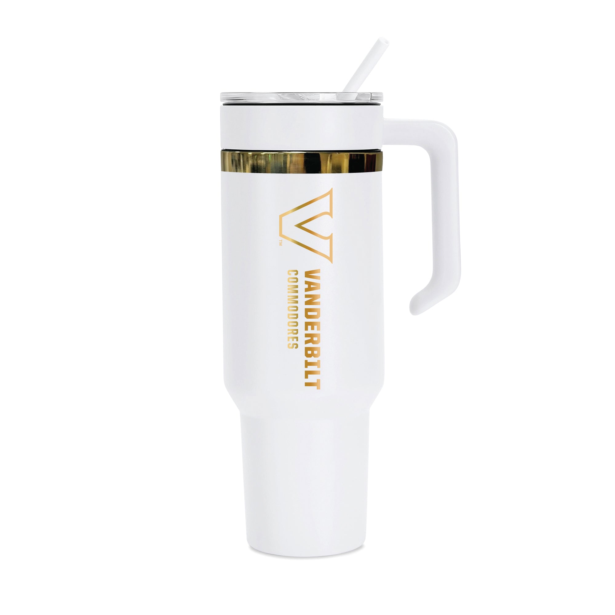 48oz Vanderbilt Commodores Gold Anodized White Tumbler