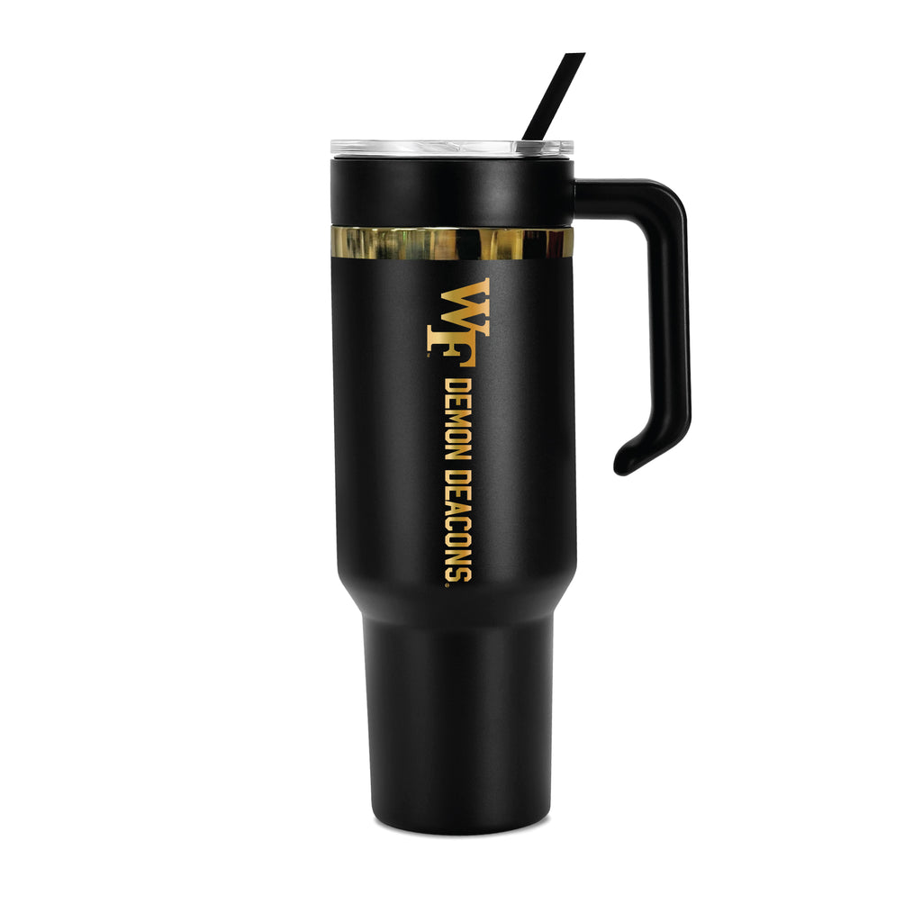 48oz Wake Forest Demon Deacons Gold Black Anodized Tumbler