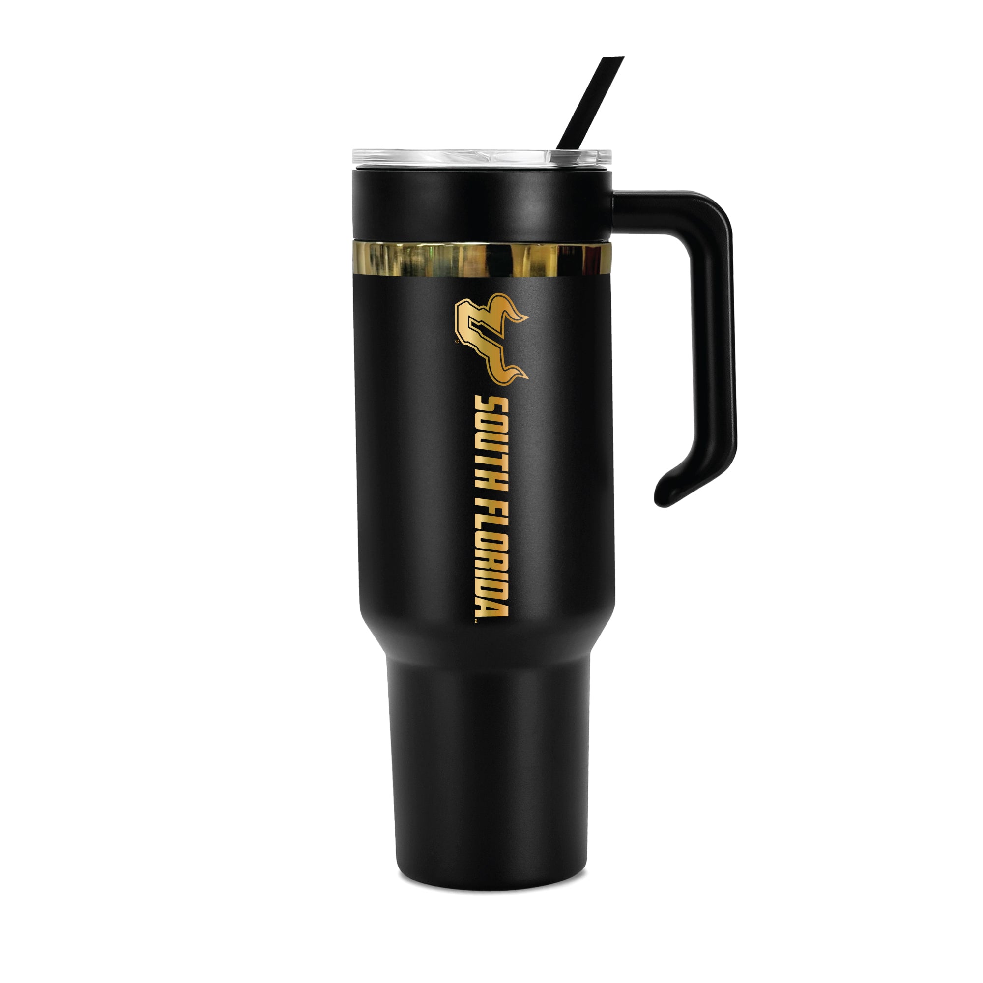 48oz South Florida Bulls Gold Black Anodized Tumbler