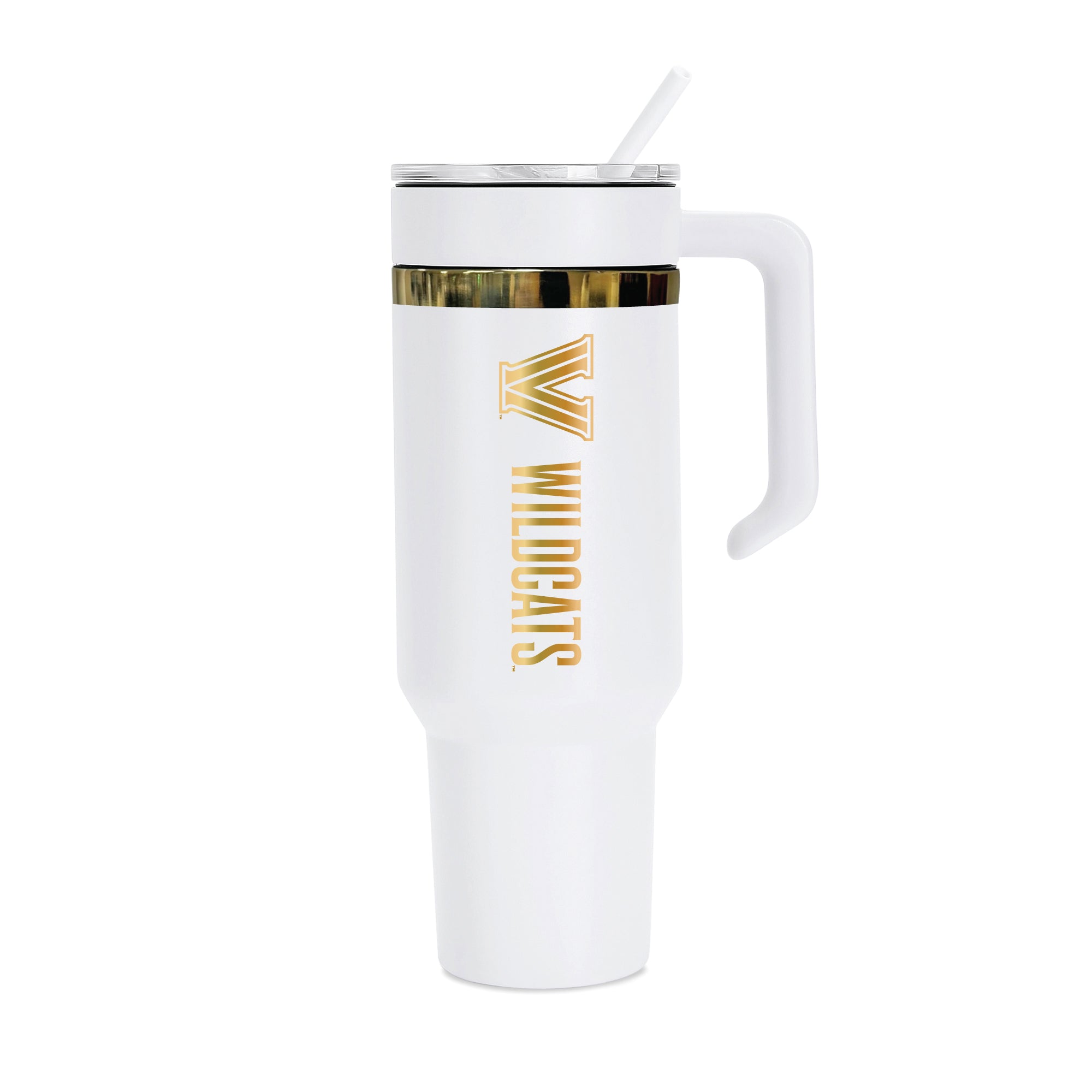 48oz Villanova Wildcats Gold Anodized White Tumbler
