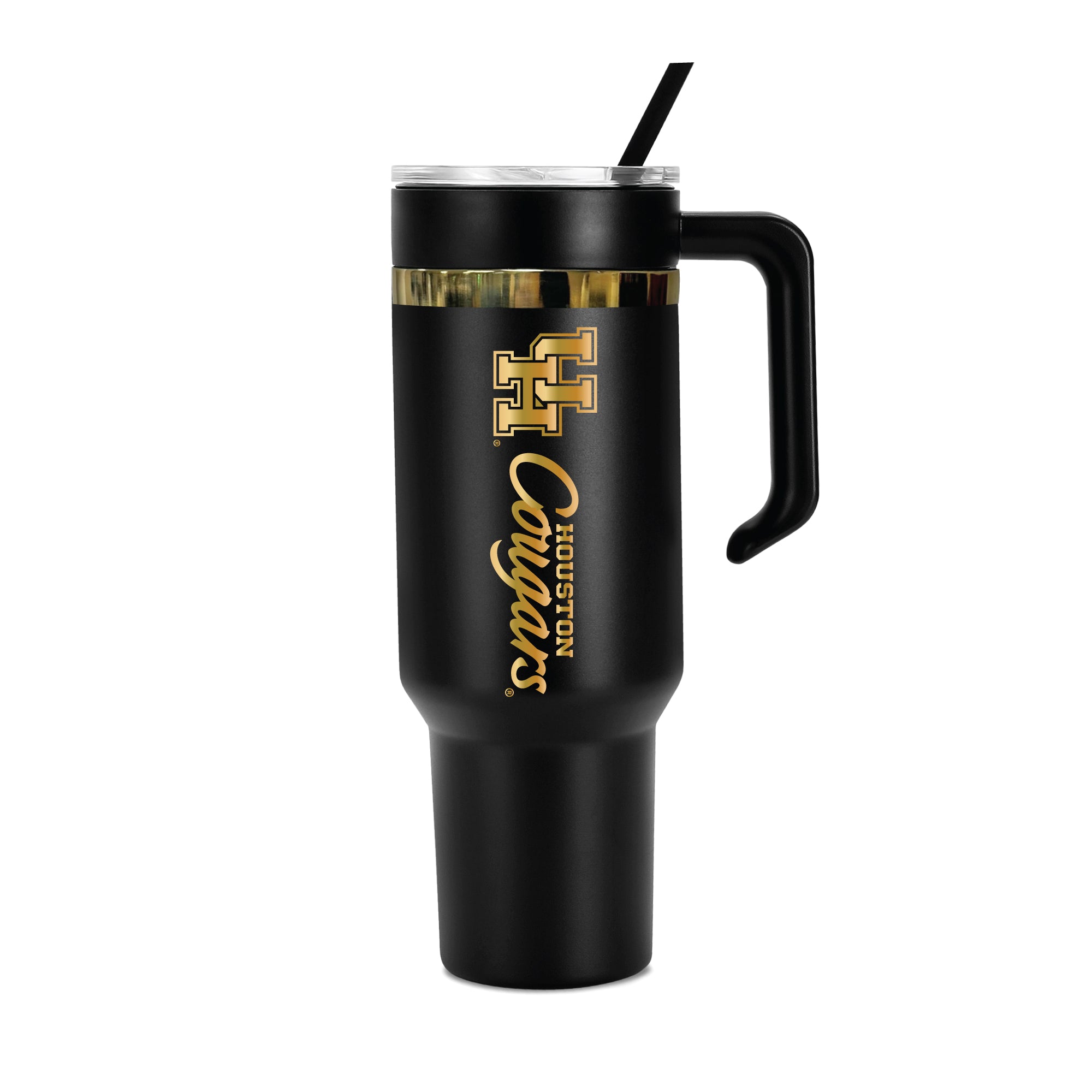 36oz Houston Cougars Gold Black Anodized Tumbler