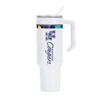 48oz Houston Cougars Iridescent Anodized White Tumbler
