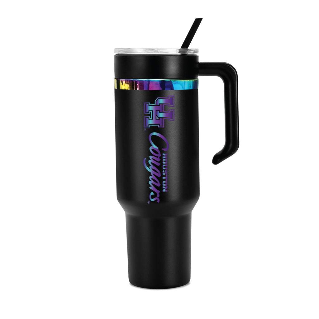 48oz Houston Cougars Iridescent Anodized Black Tumbler
