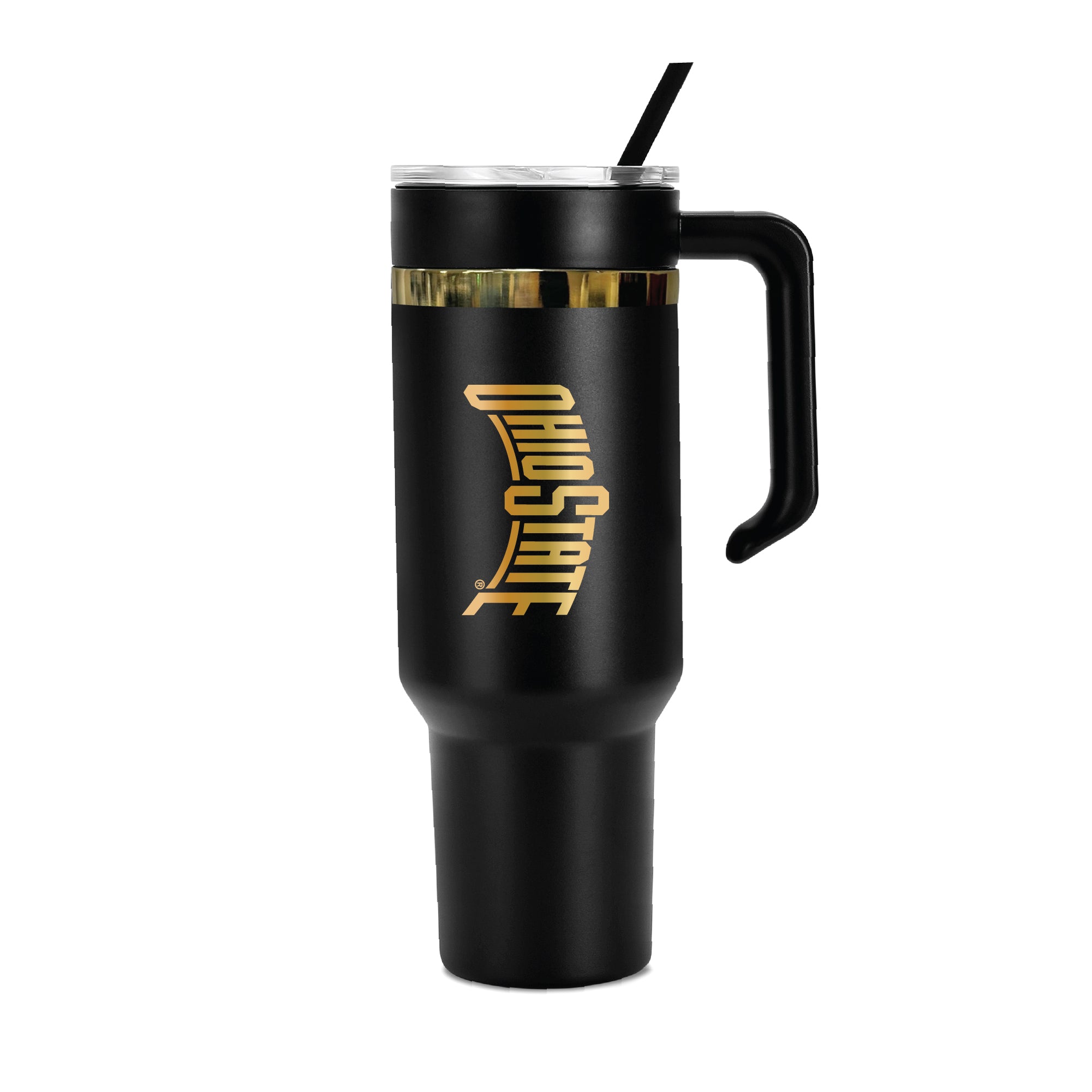 48oz Ohio State Buckeyes Gold Black Anodized Tumbler