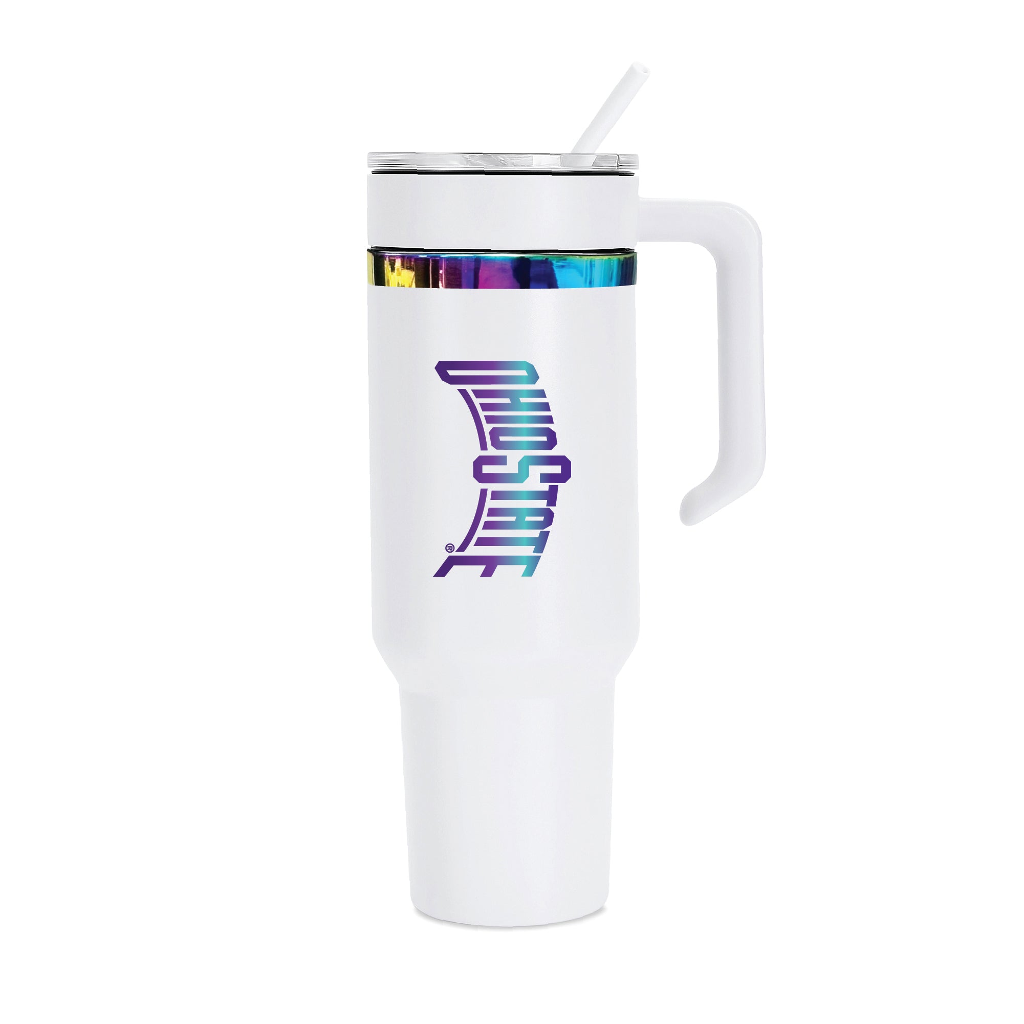48oz Ohio State Buckeyes Iridescent Anodized White Tumbler