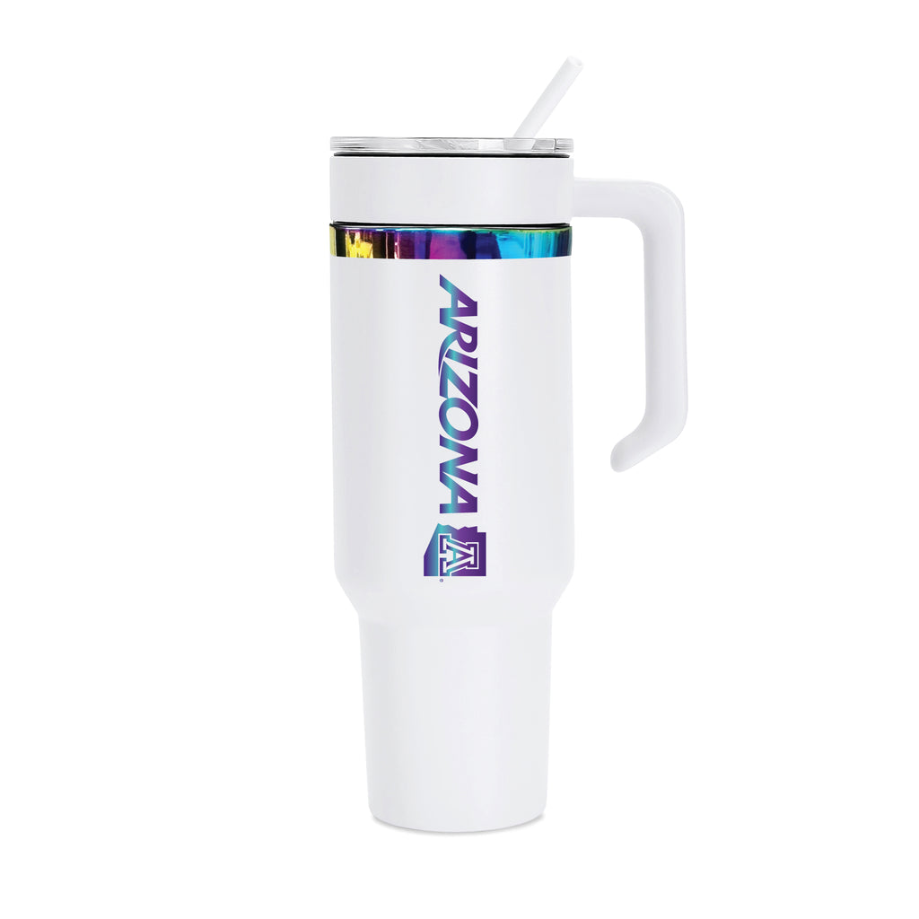 36oz Arizona Wildcats Iridescent Anodized White Tumbler