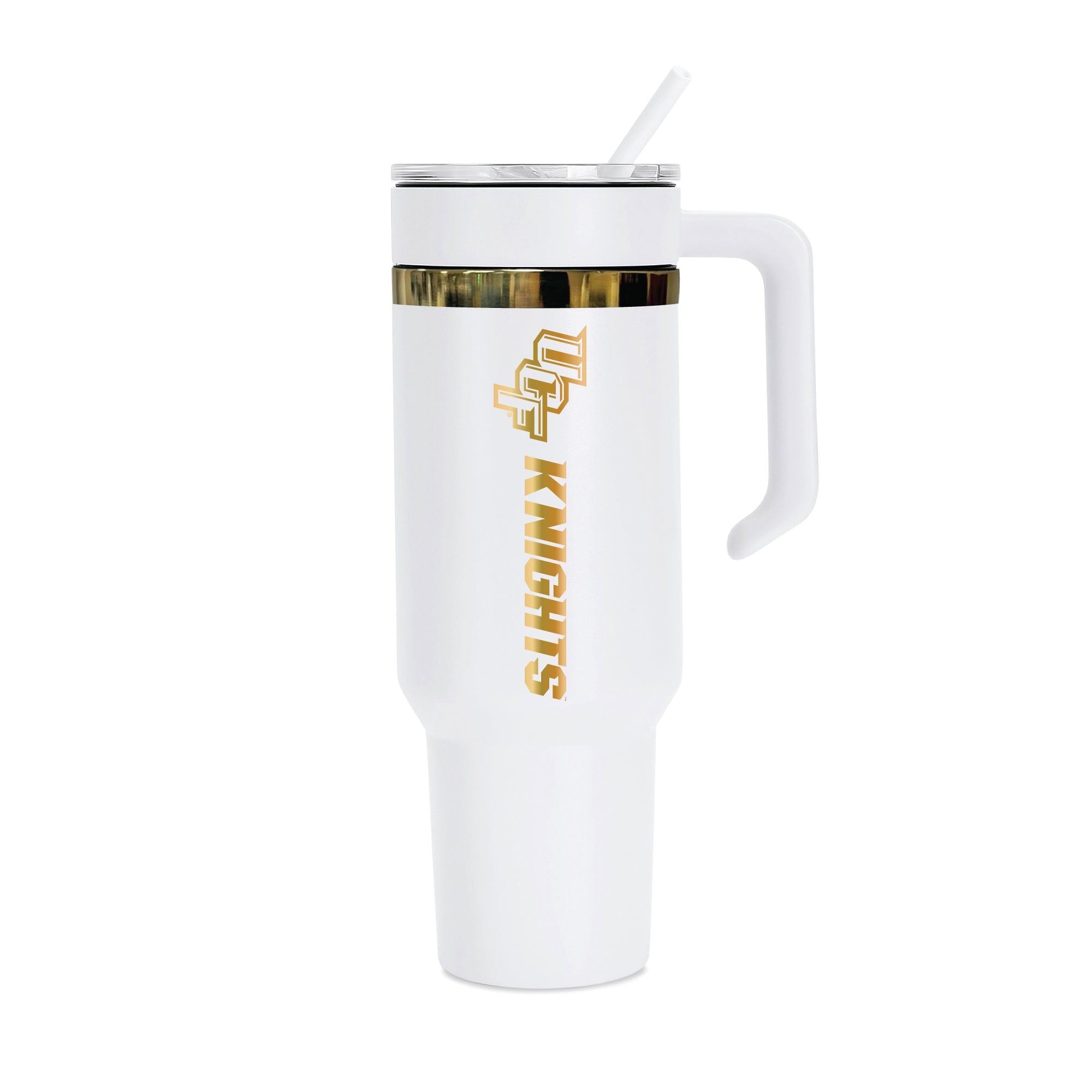 36oz Central Florida Knights Gold Anodized White Tumbler