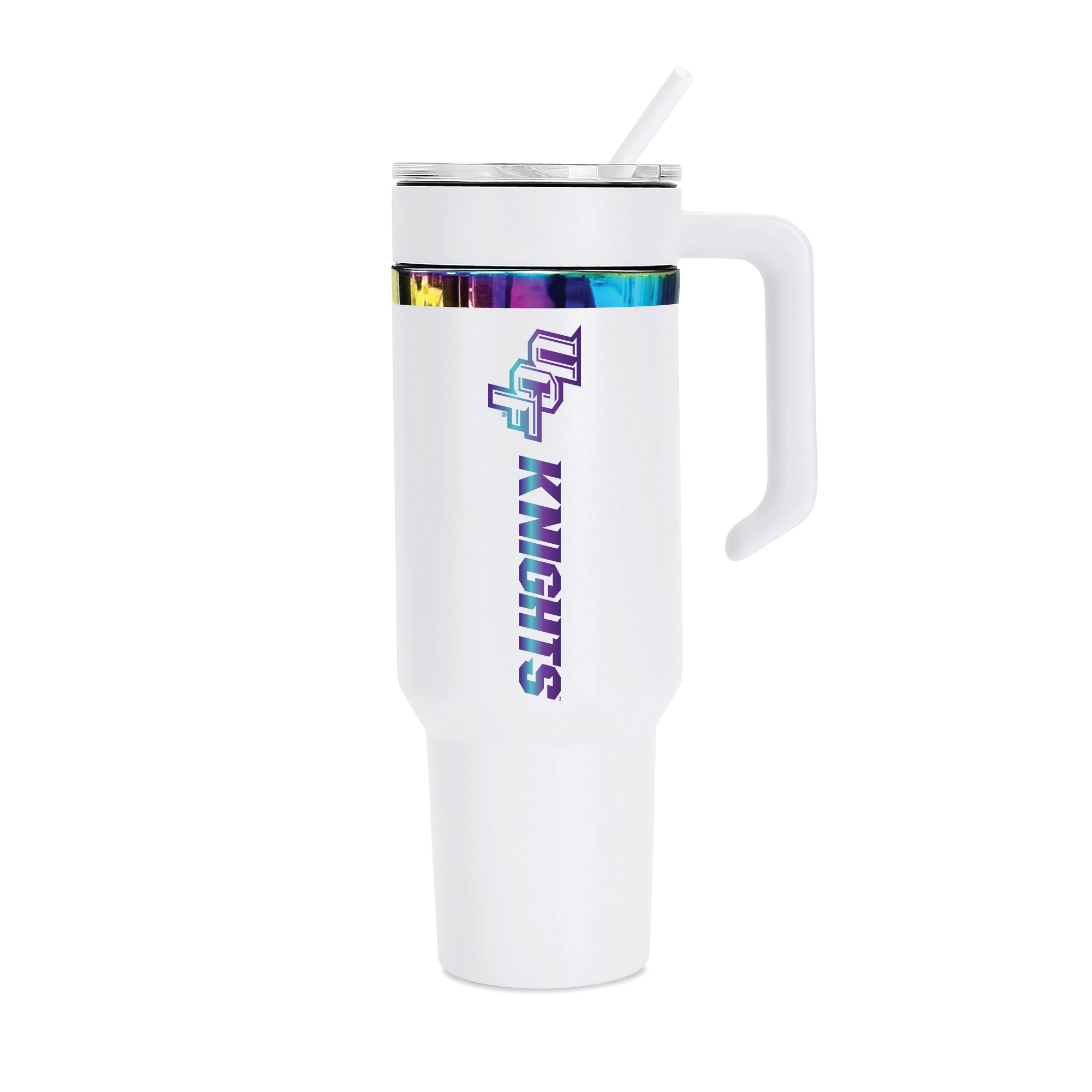 36oz Central Florida Knights Iridescent Anodized White Tumbler