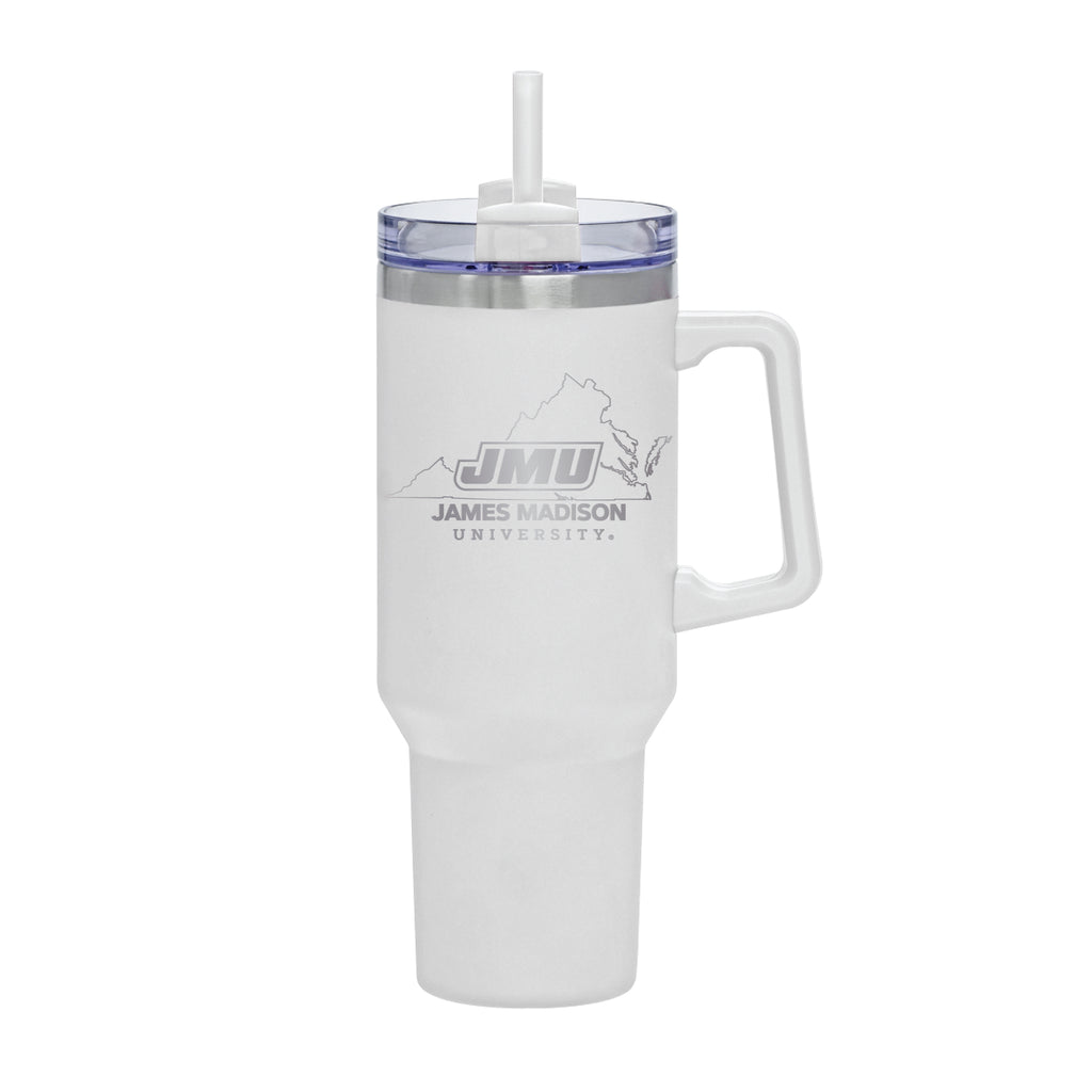 40oz James Madison Dukes Laser Etch Rocky Tumbler with Handle