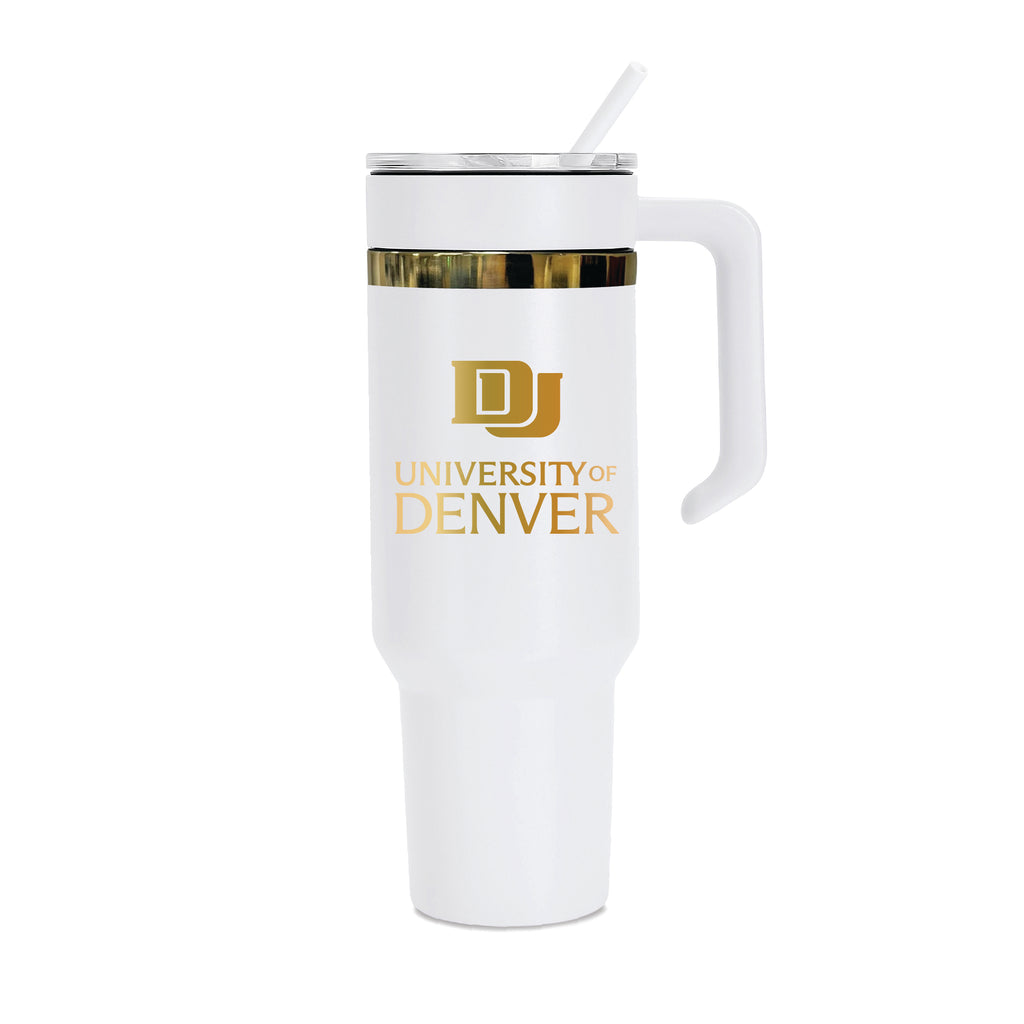 48oz Denver Pioneers Gold Anodized White Tumbler