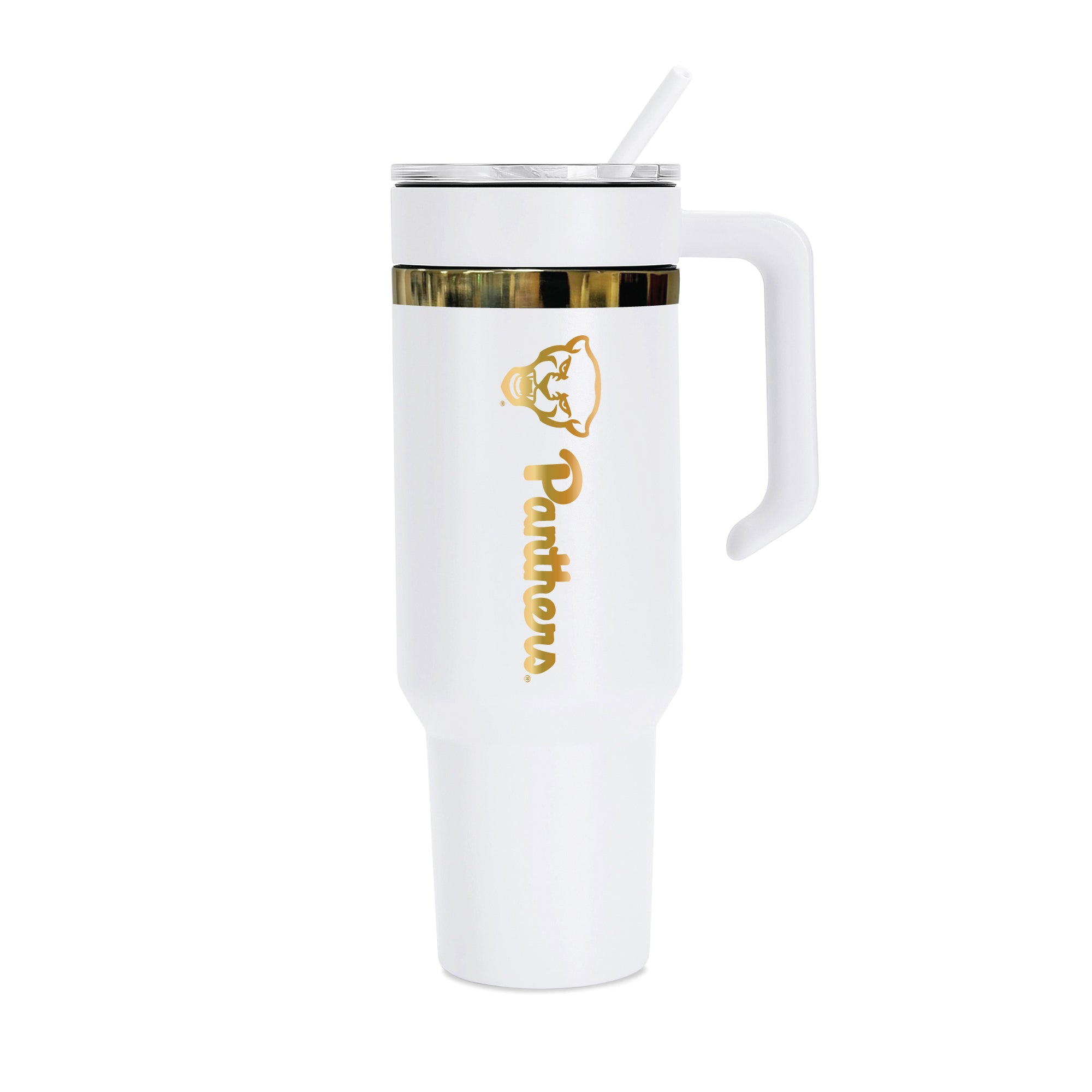 48oz Pittsburgh Panthers Gold Anodized White Tumbler