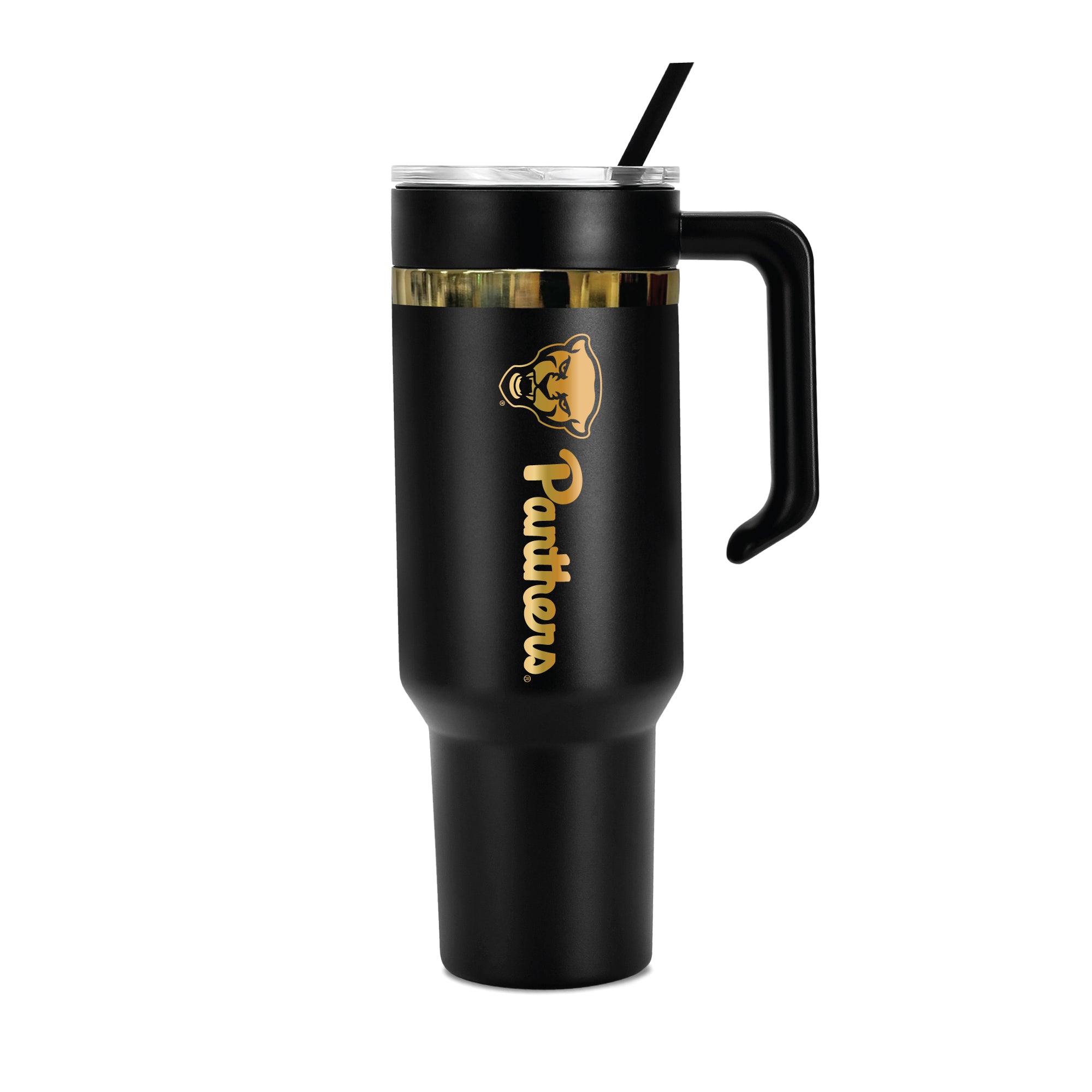 48oz Pittsburgh Panthers Gold Black Anodized Tumbler