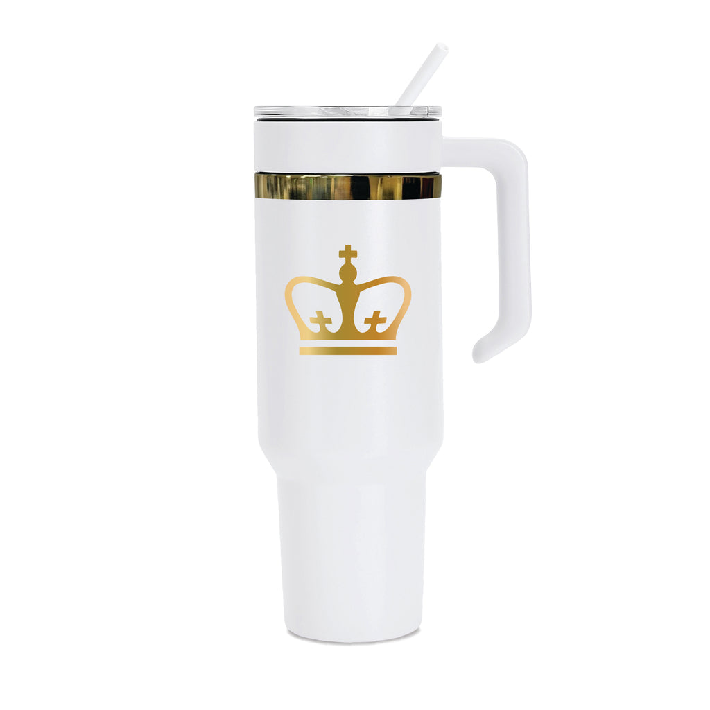 48oz Columbia University Gold Anodized White Tumbler