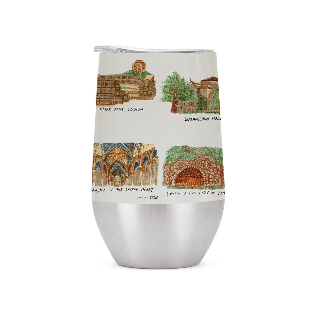 16oz Notre Dame Fighting Irish Laura Wilcox University Collection Stainless Tumbler