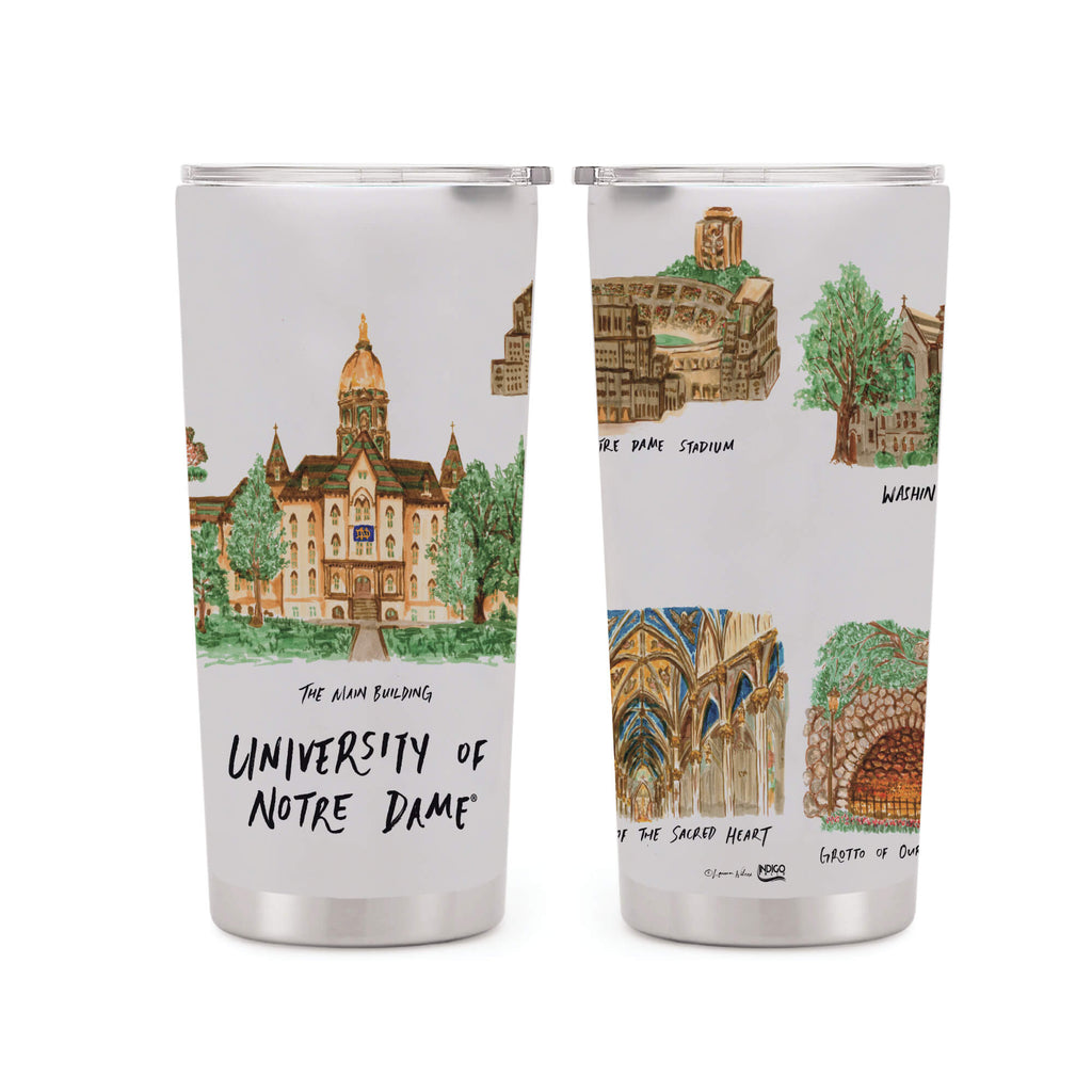 22oz Notre Dame Fighting Irish Laura Wilcox University Collection Stainless Tumbler
