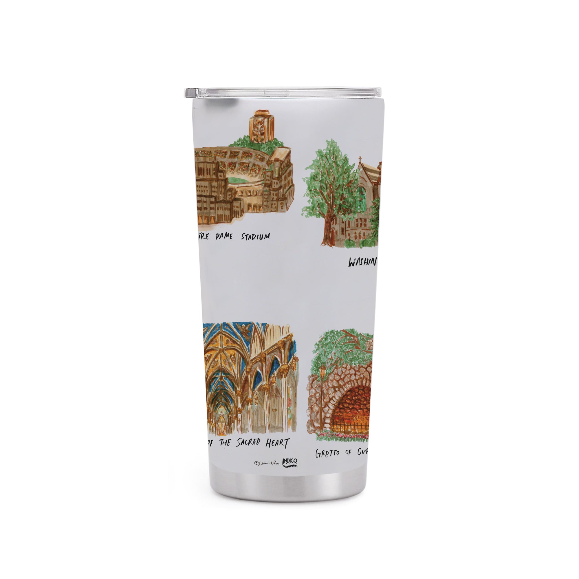 22oz Notre Dame Fighting Irish Laura Wilcox University Collection Stainless Tumbler