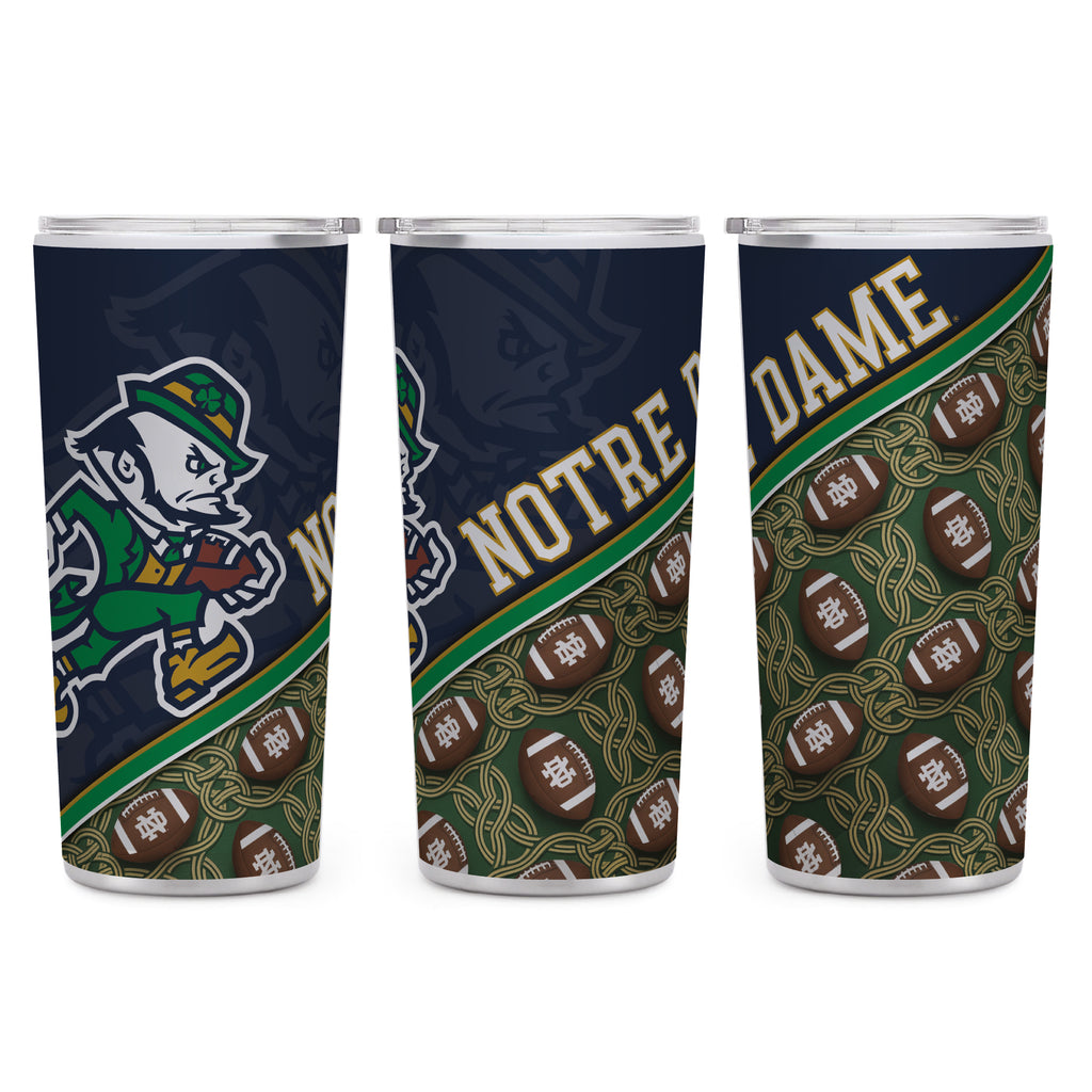 22oz Notre Dame Fighting Irish Celtic Football Leprechaun Tumbler