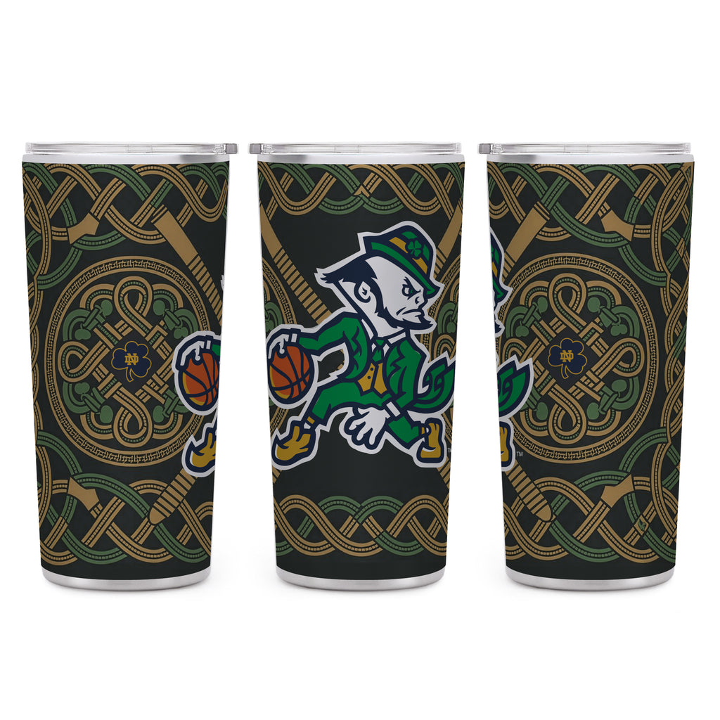 22oz Notre Dame Fighting Irish Celtic Basketball Leprechaun Tumbler