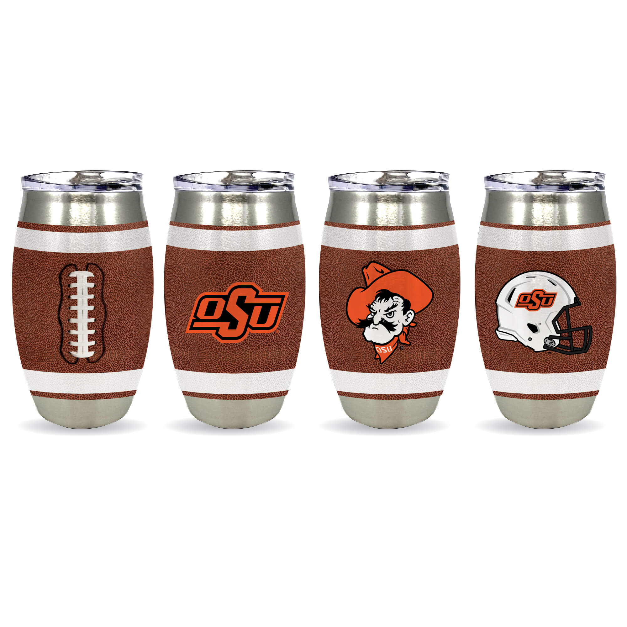 Set of 4 15oz Oklahoma State Cowboys Football Tumbler