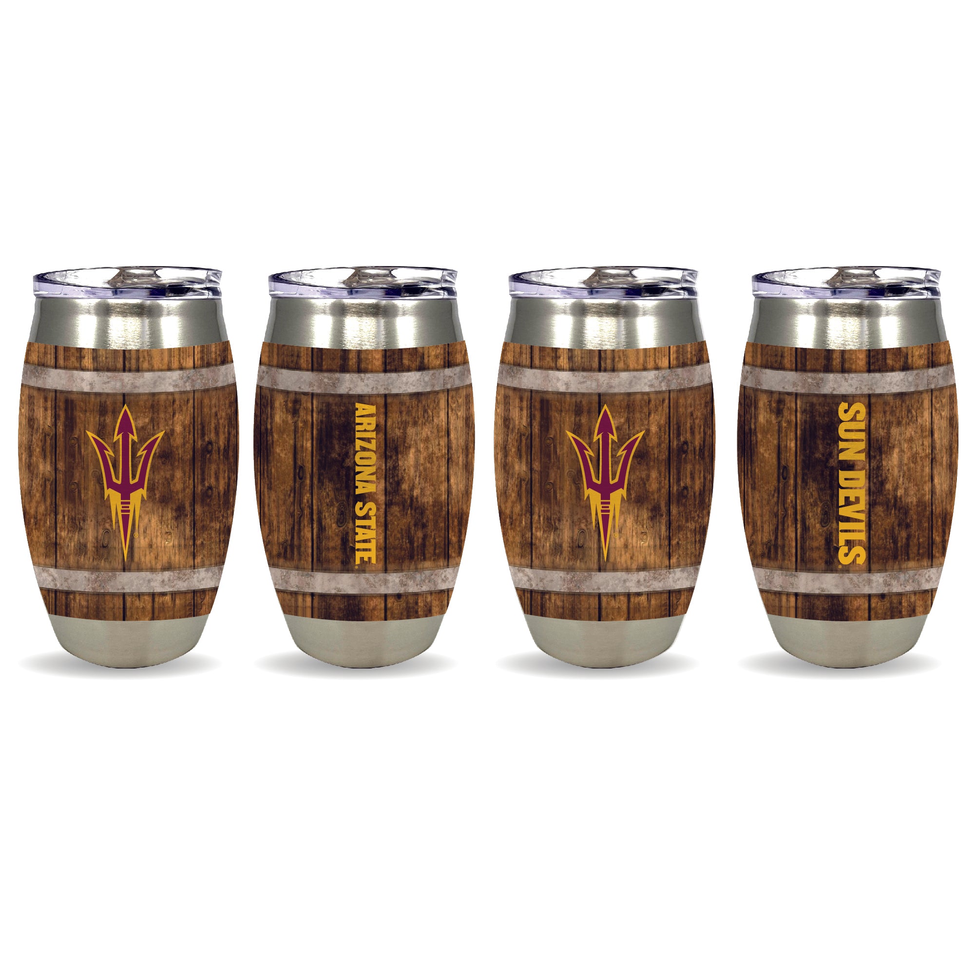 Set of 4 15oz Arizona State Sun Devils Barrel Tumbler