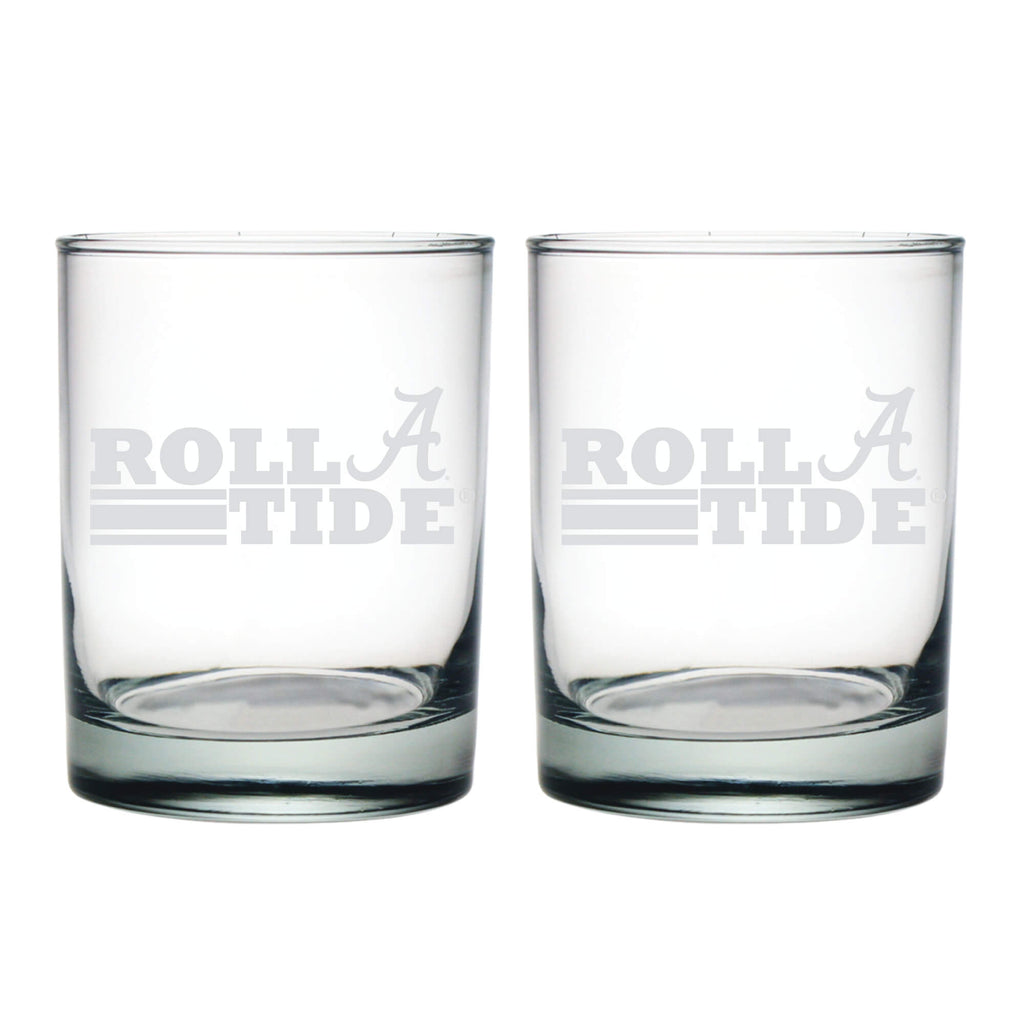 14oz Alabama Crimson Tide Etched Slogan DOF 2 Pack