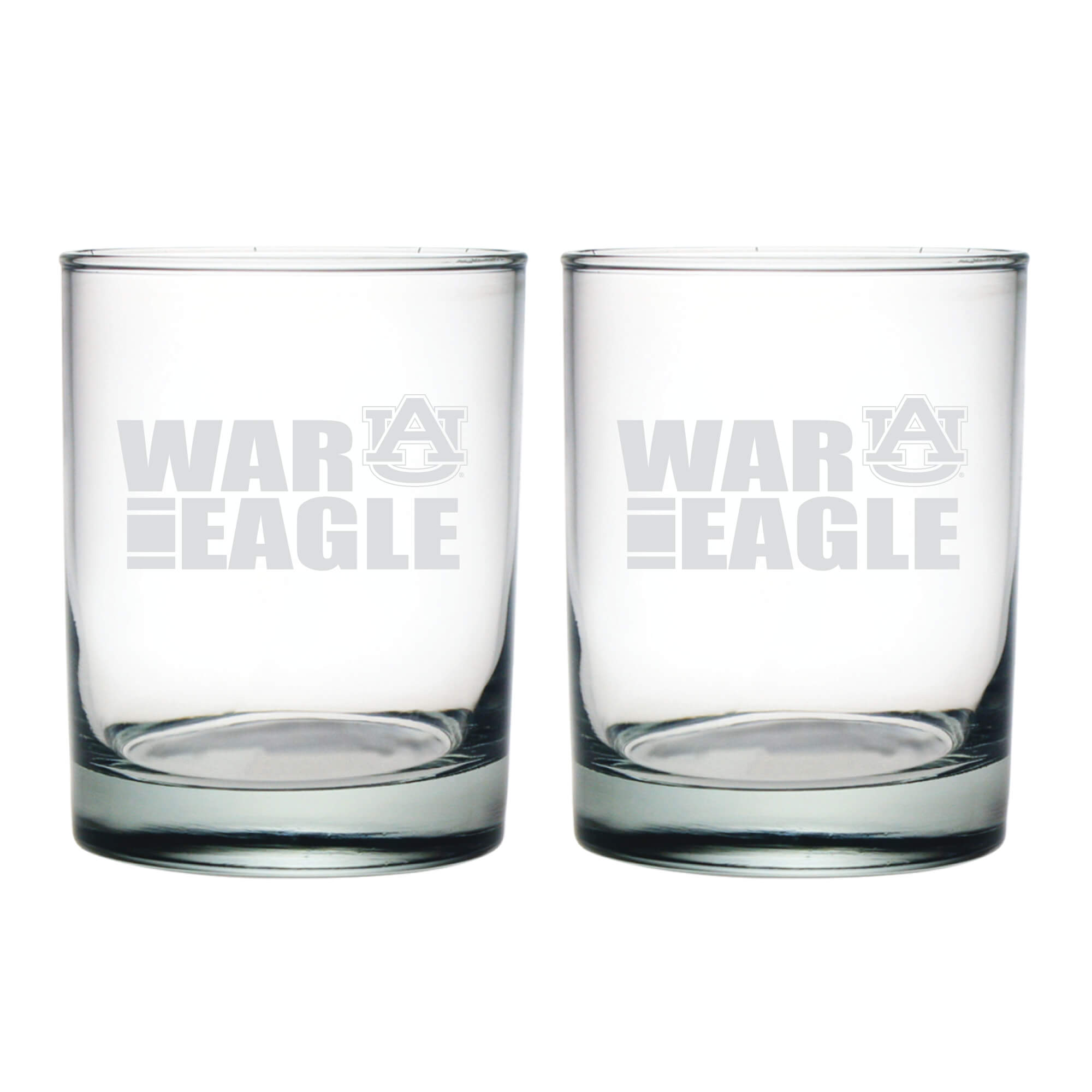 14oz Auburn Tigers Crimson Tide Etched Slogan DOF 2 Pack