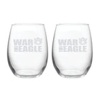 21oz Auburn Tigers Etched Slogan Stemless 2 Pack