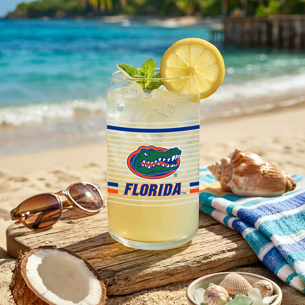 Set of 2 Florida Gators 16oz XD Ring Can Glasses