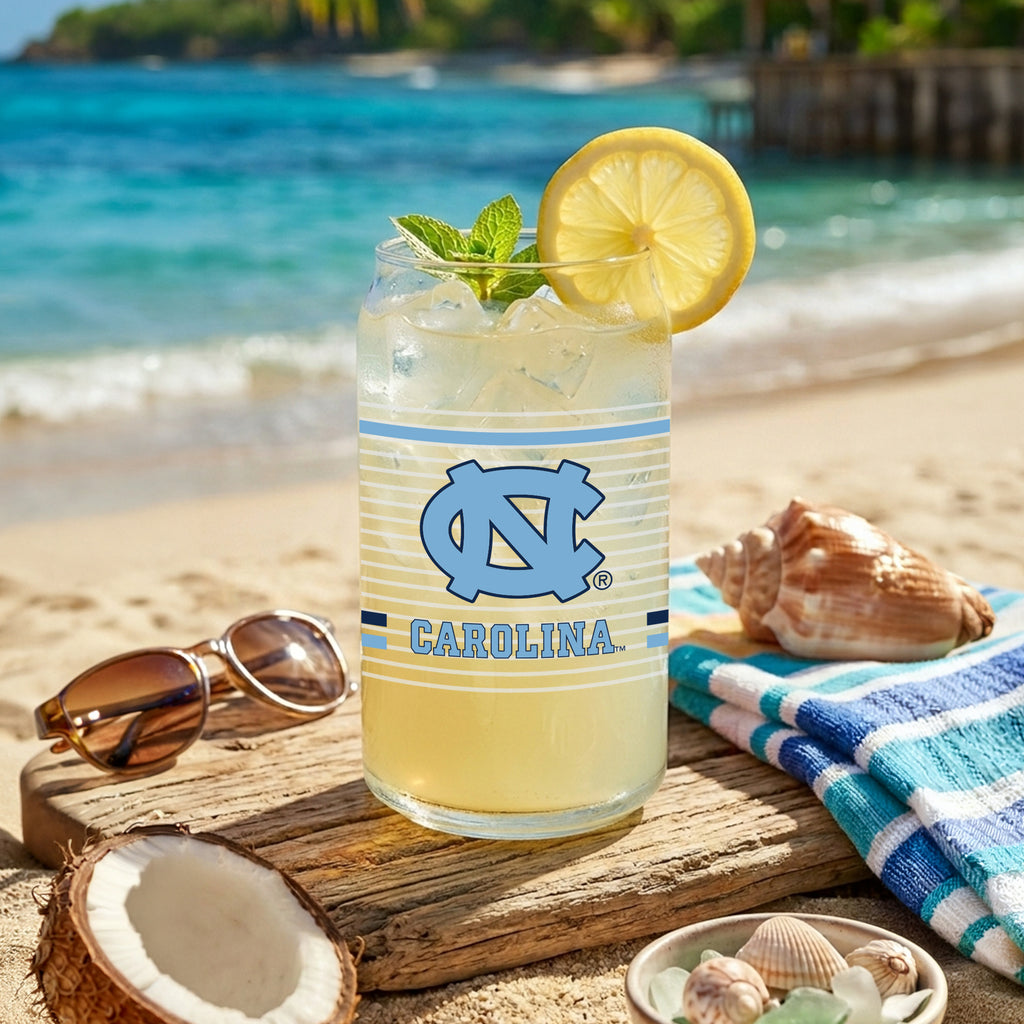 Set of 2 North Carolina Tar Heels 16oz XD Ring Can Glasses