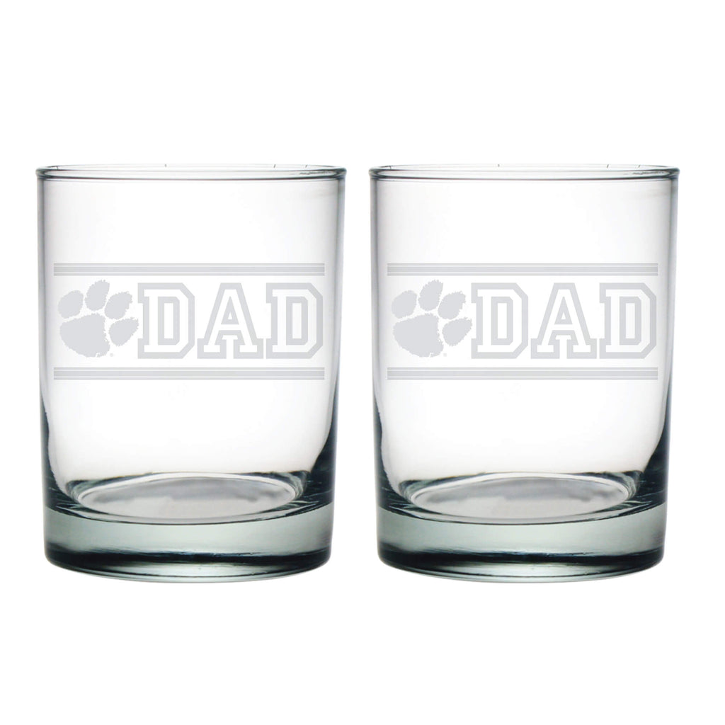 14oz Clemson Tigers Etched Dad DOF 2 Pack