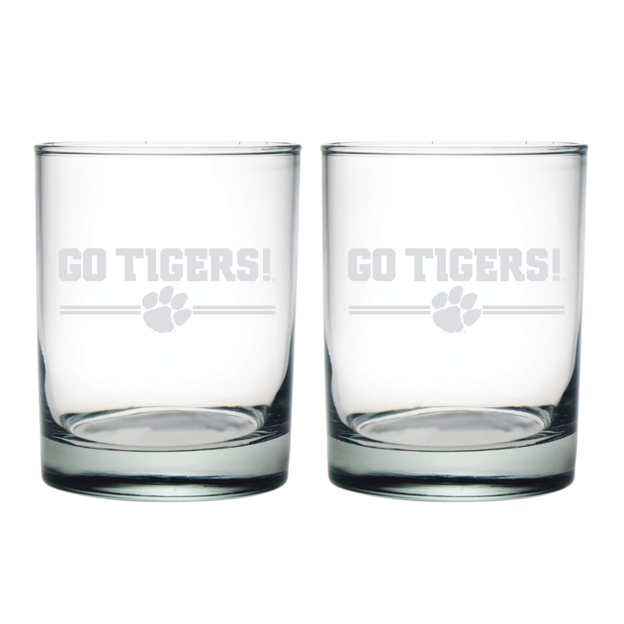 14oz Clemson Tigers Etched Slogan DOF 2 Pack