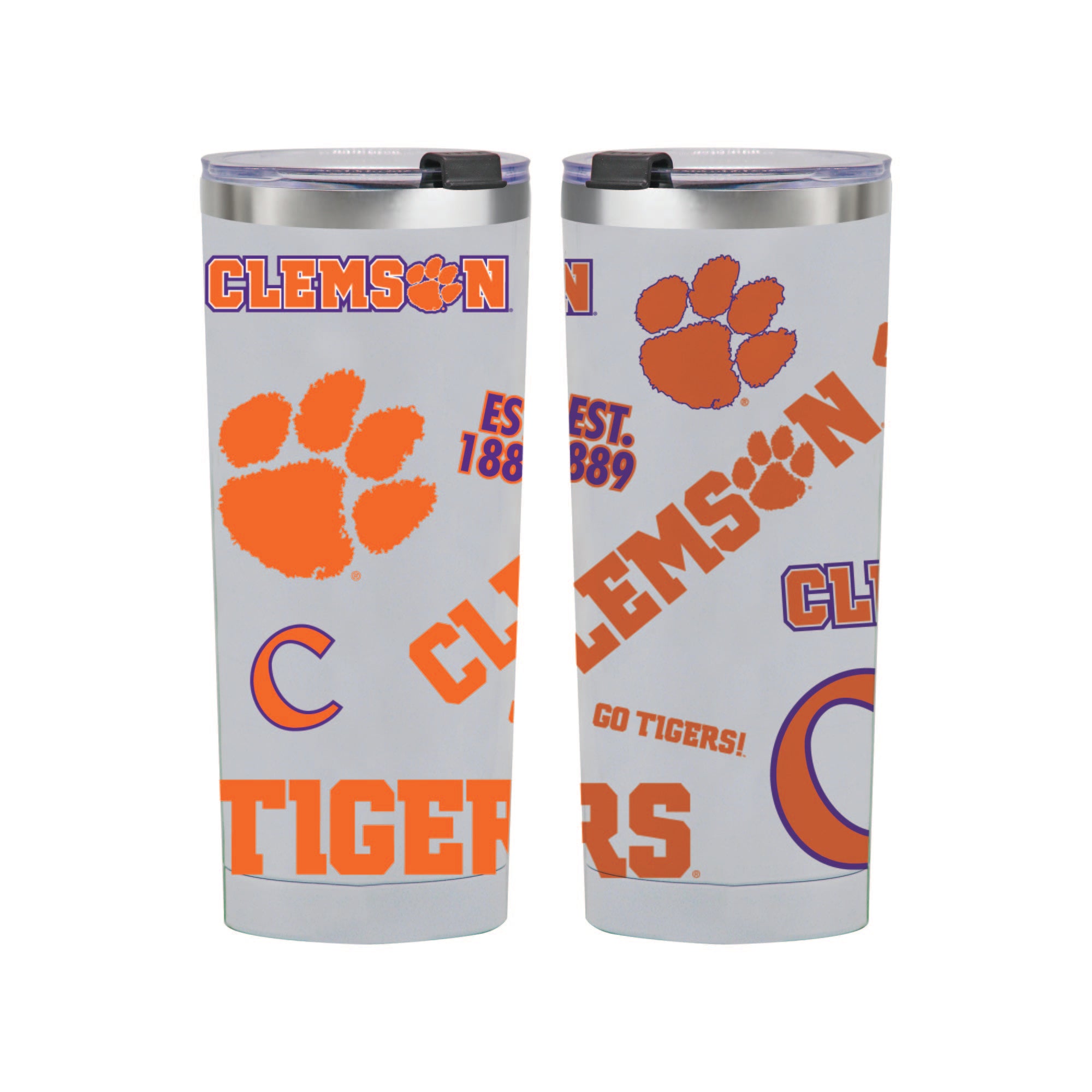 24oz Clemson Tigers Medley Stainless Steel Tumbler